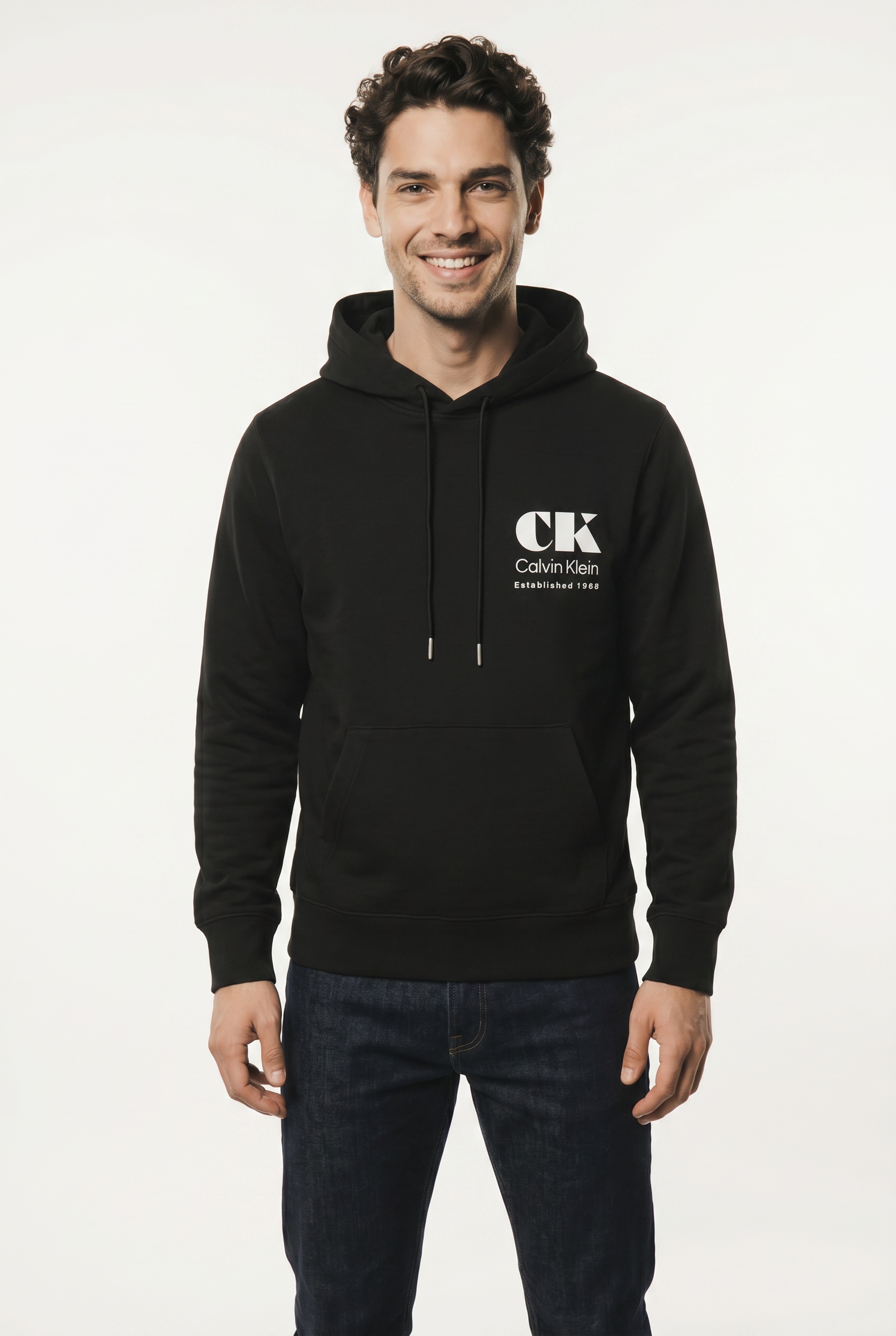 Calvin Klein Jeans Kapuzensweatshirt, großer Rückendruck, Regular Fit, reine Baumwolle