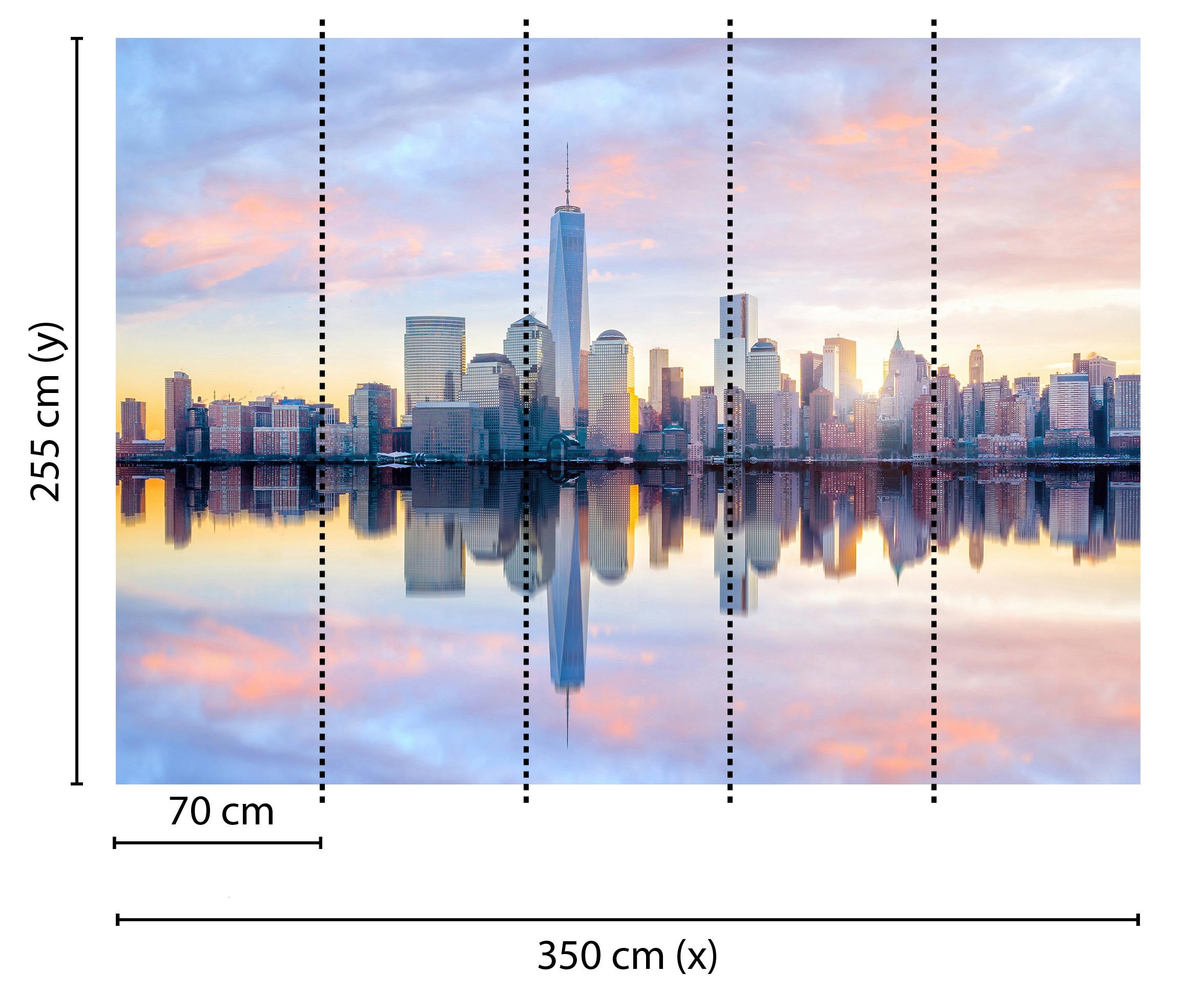 living walls Fototapete »Designwalls Skyline New York 1«, Vlies, Wand, Schräge, Decke