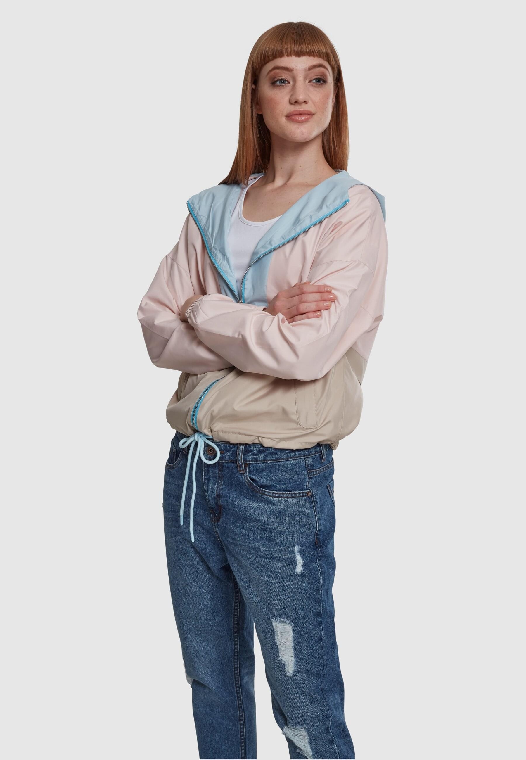 URBAN CLASSICS Anorak »Urban Classics Damen Ladies 3-Tone Oversize Windbreaker«, (1 St.), mit Kapuze