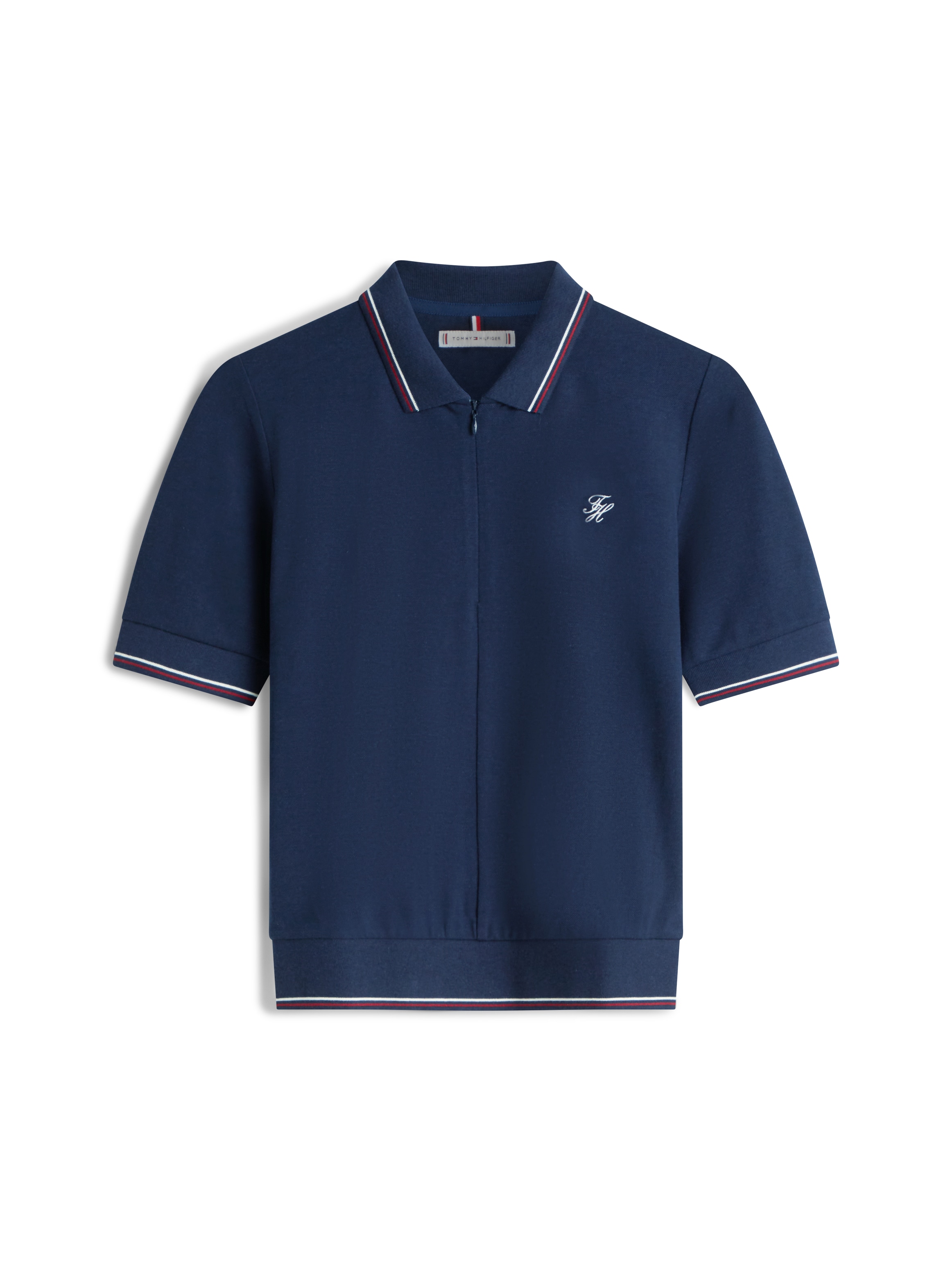 Tommy Hilfiger Poloshirt »TH SCRIPT LYOCELL ZIP SS POLO«