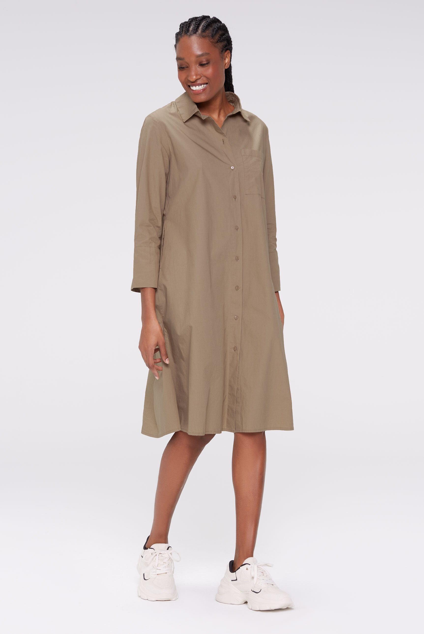 SENSES.THE LABEL Sommerkleid Brusttasche aus Baumwolle