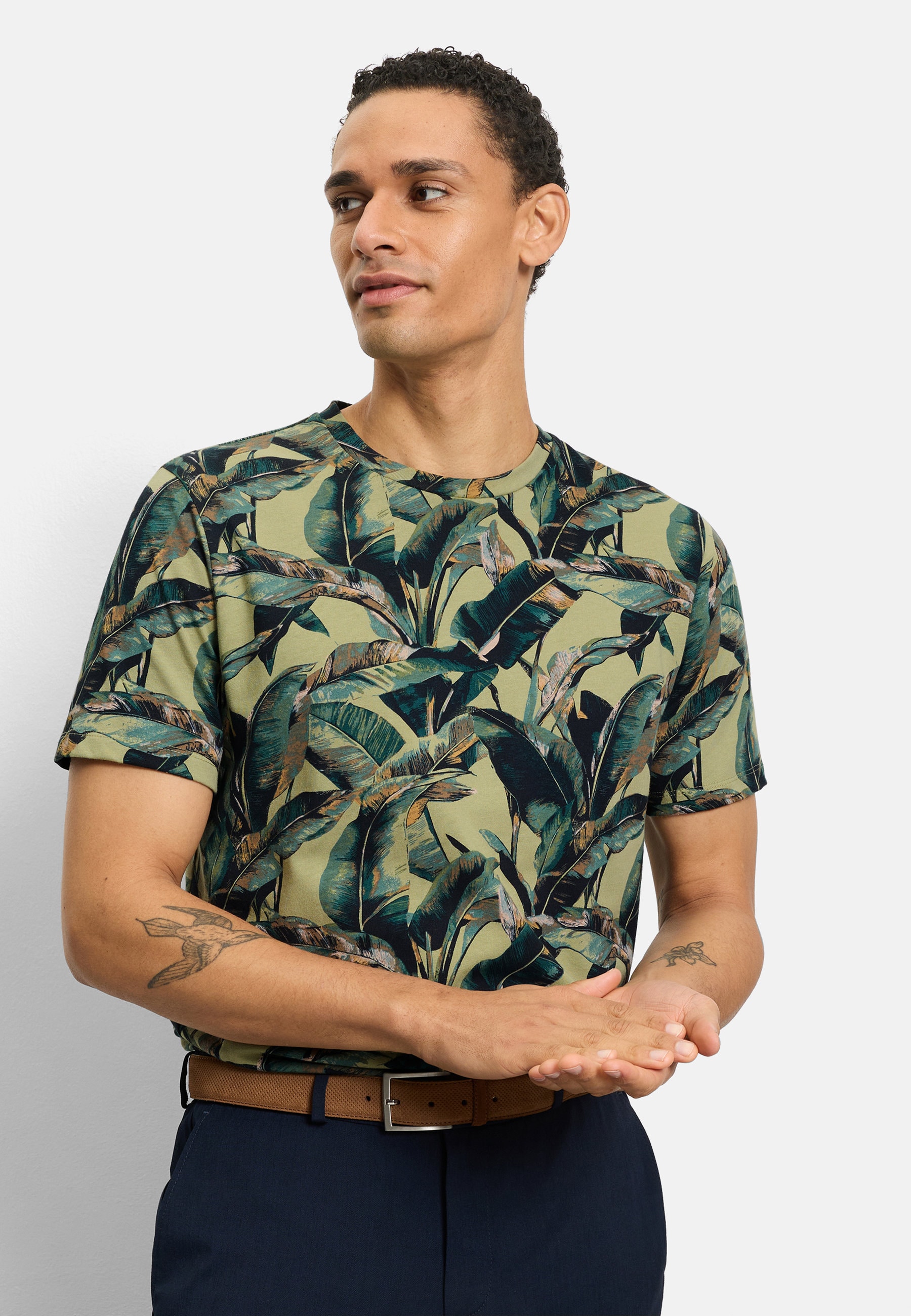 OLYMP T-Shirt "OLYMP Casual Wirk, T-Shirt"