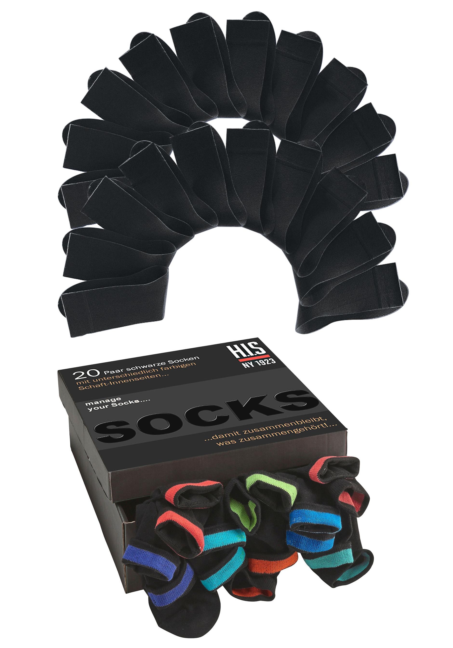 Socken, (Box, 20 Paar), in praktischer Geschenkbox