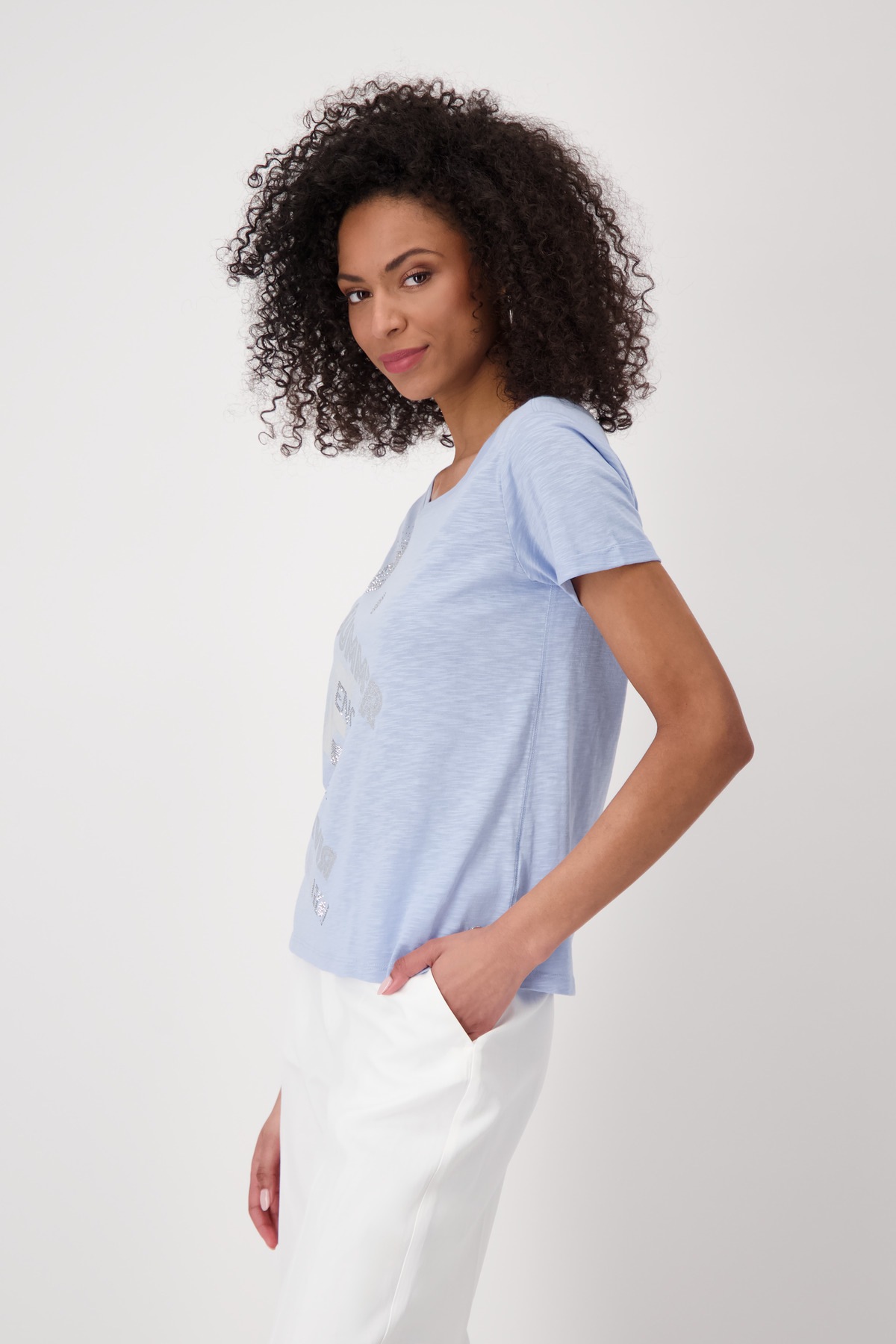 Monari Rundhalsshirt, mit Folienglanzdruck günstig online kaufen