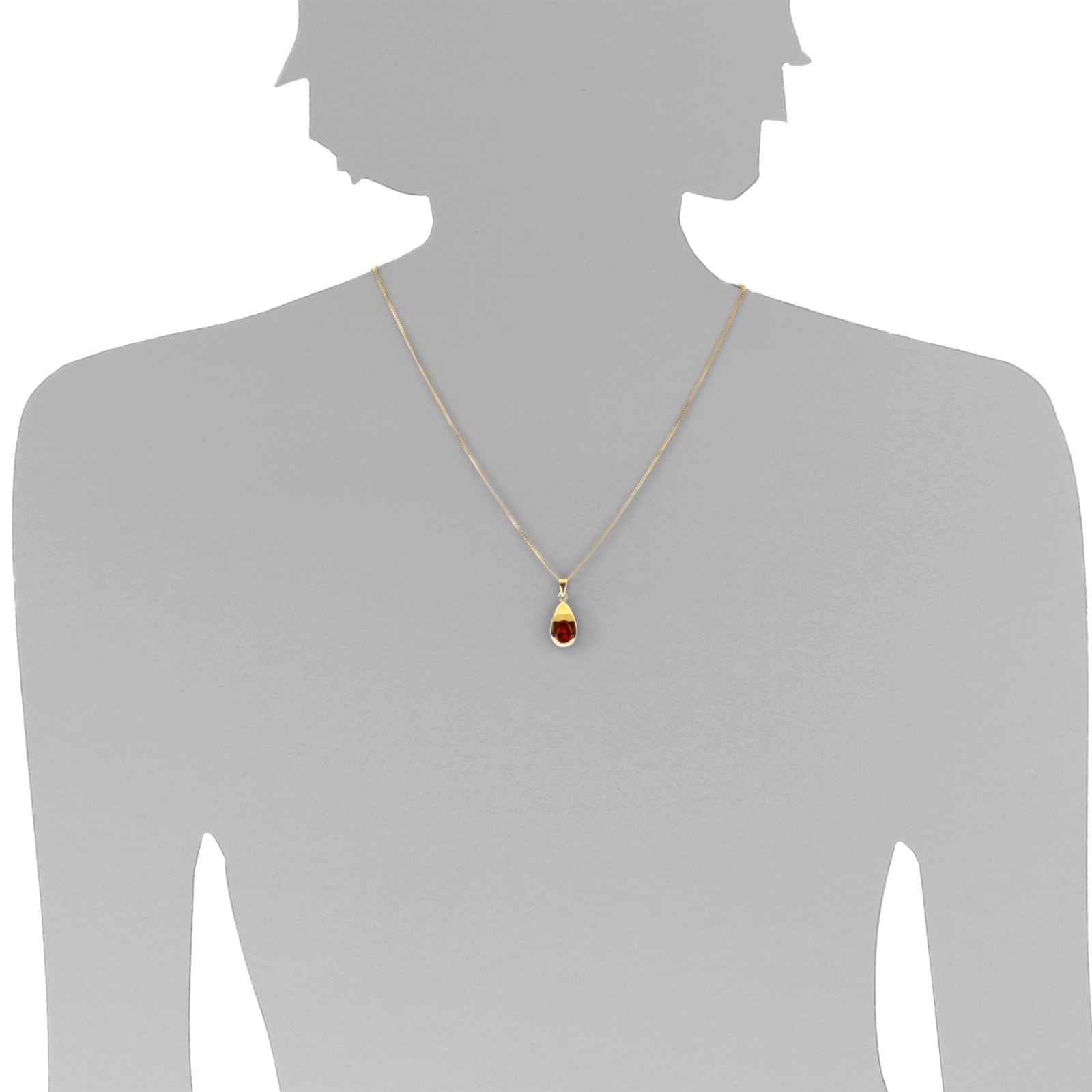 OSTSEE-SCHMUCK Kette und Anhänger Set »- Janika - Gold 333/000 - Bernstein«