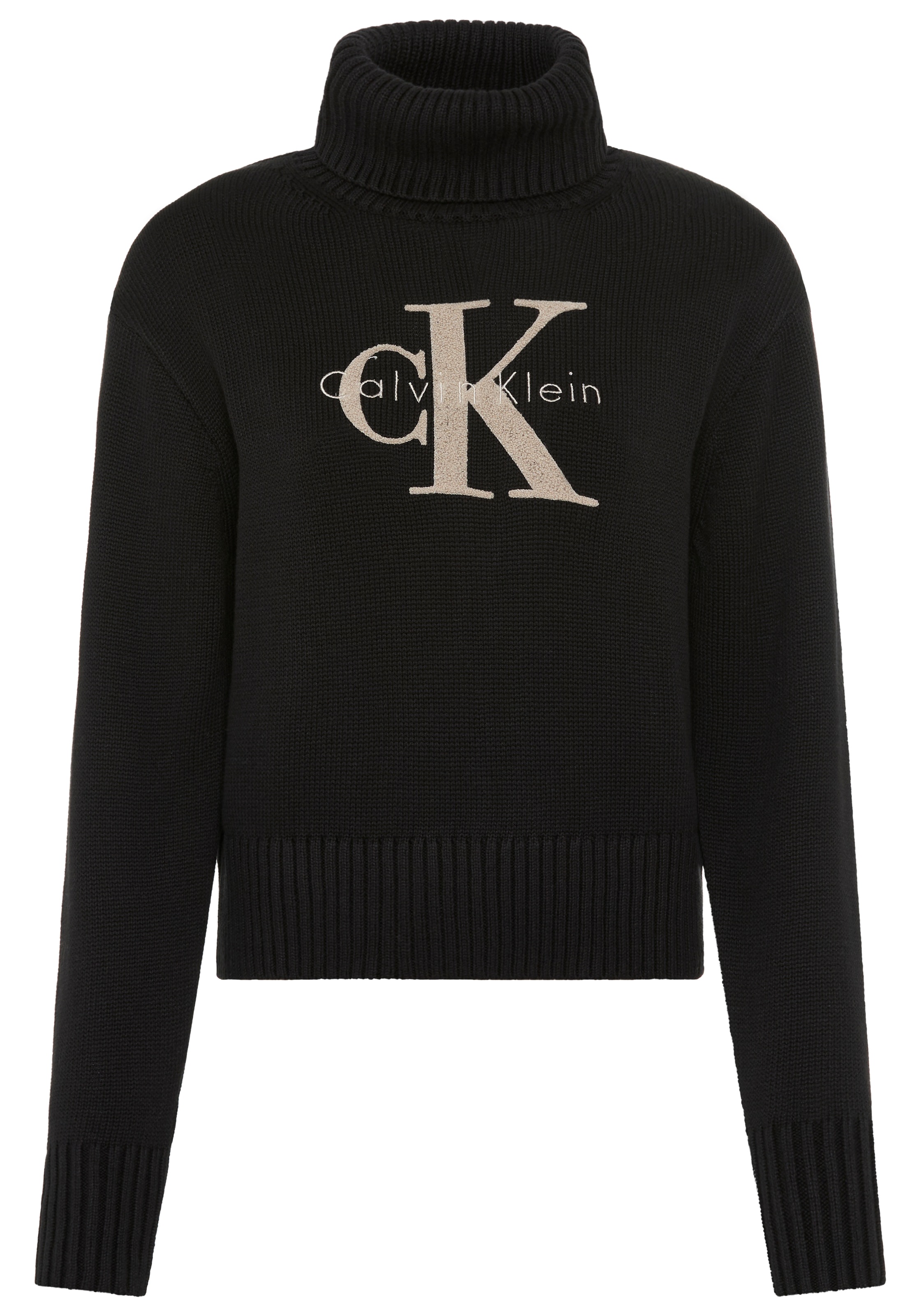 Calvin Klein Jeans Strickpullover, Rollkragen, Logo-Druck günstig online kaufen