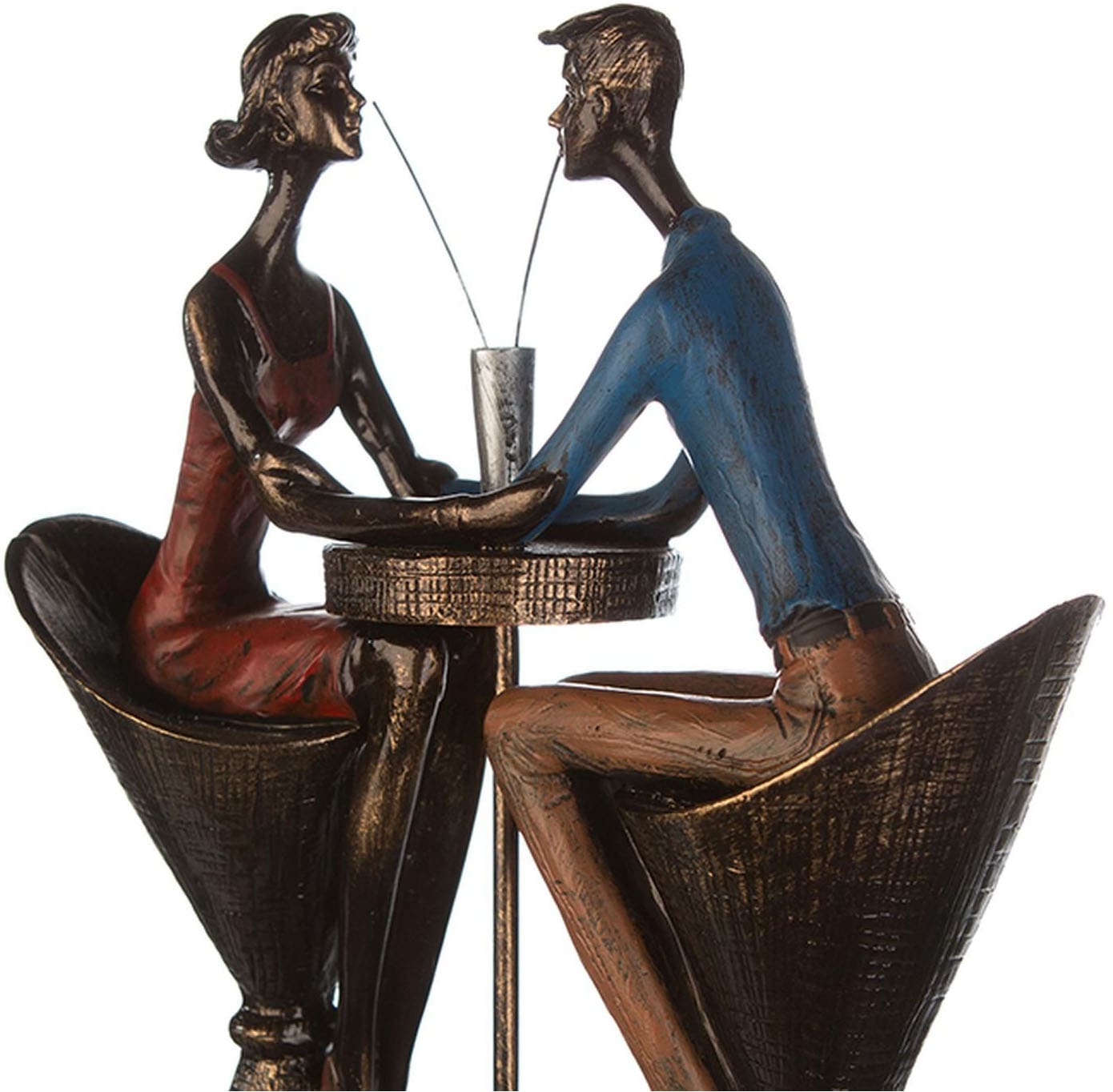 Casablanca by Gilde Dekofigur »Skulptur "Table for two"« Bunte Kleidung, Antikfinish, Holzoptik-Basis
