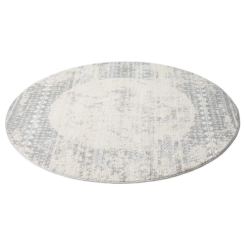Carpet City Teppich »ANTIK232«, rund, 10 mm Höhe, Kurzflor, 3D-Optik, Klassisch-Modern für Wohnzimmer, Schlafzimmer