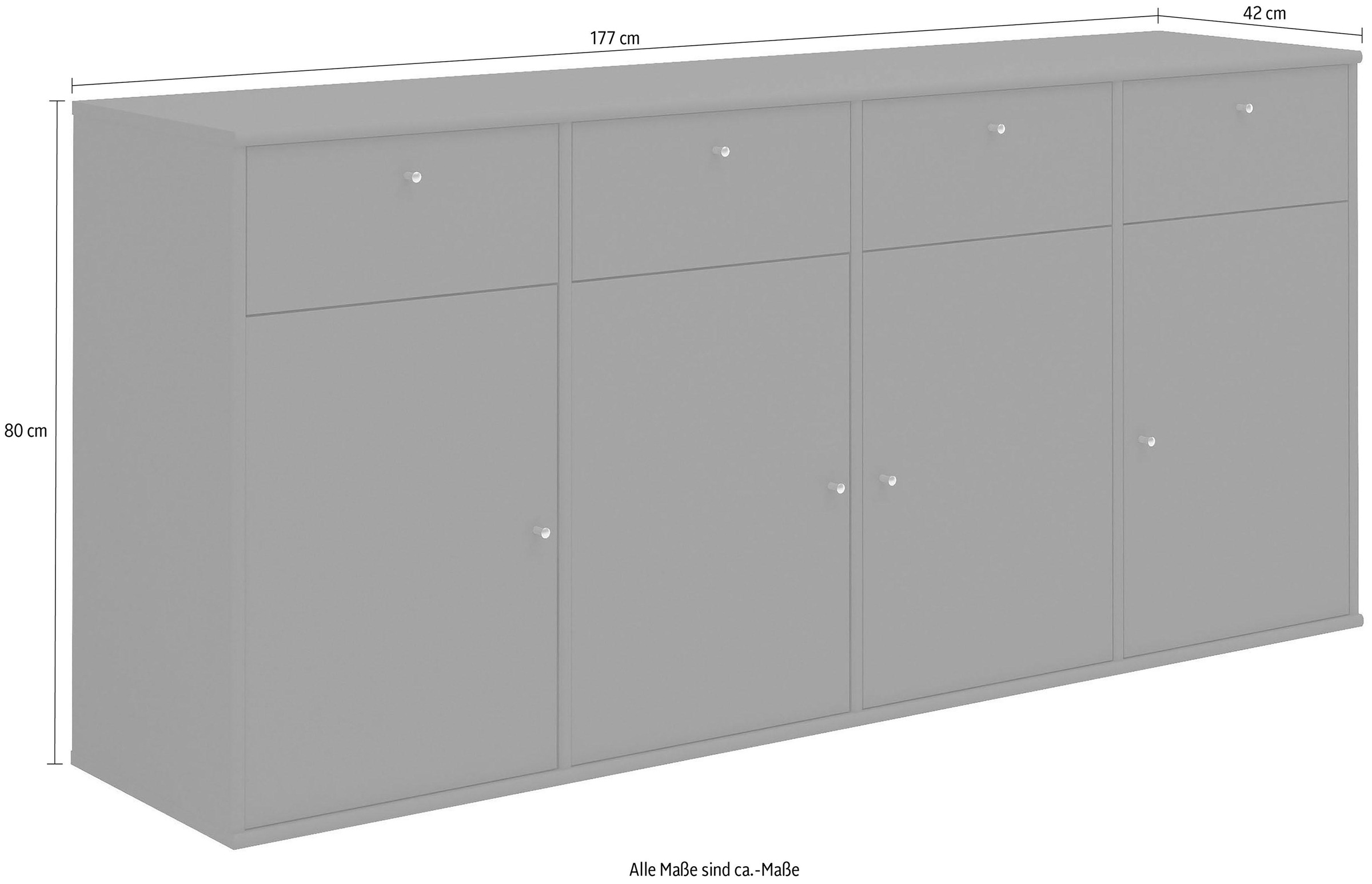 Hammel Furniture Sideboard »Mistral, Hochwertig Schrank, hängend/stehend montierbar«, mit Türen und Schubladen, B: 177 cm, anpassungsbar Designmöbel