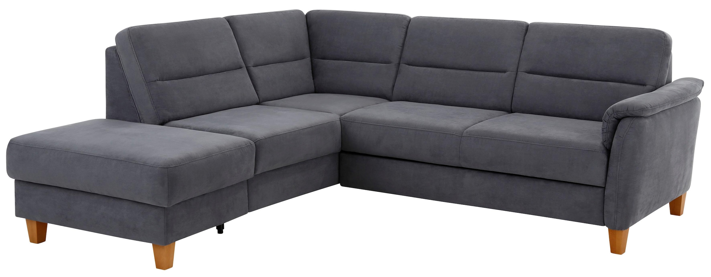 Home affaire Ecksofa "Palmera, L-Form, B: 236 cm, Bettfunktion & Bettkasten wählbar" Federkern-Polsterung, Sitzhöhe 48 cm, handgefertigt, stilvolles Design