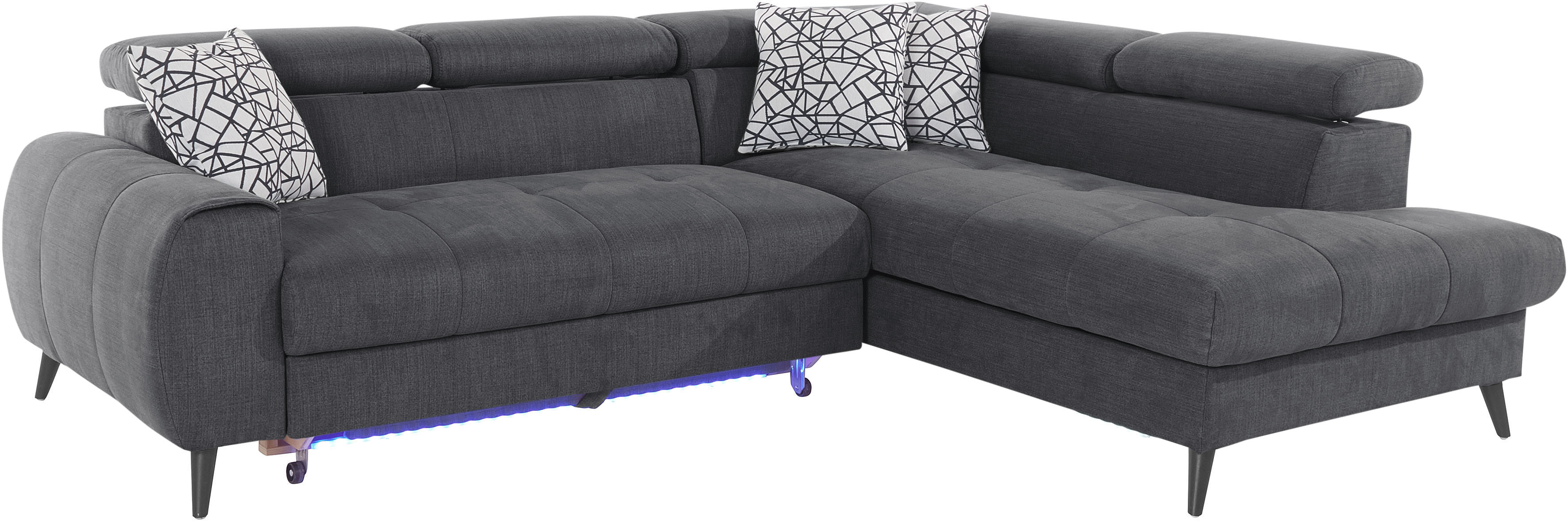 Thumbnail - COTTA Ecksofa "Mia L-Form mit 3 Zierkissen", wahlweise mit Bettfunktion, Bettkasten, Beleuchtung & Wireless-Charger