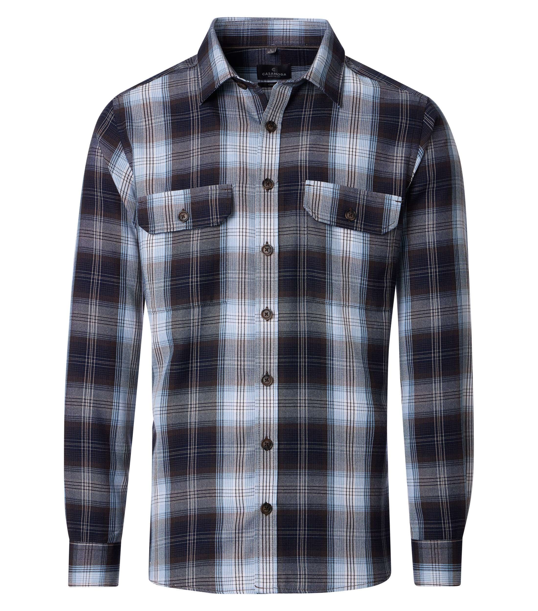 CASAMODA Langarmhemd "CASAMODA Hemdjacke kariert" günstig online kaufen