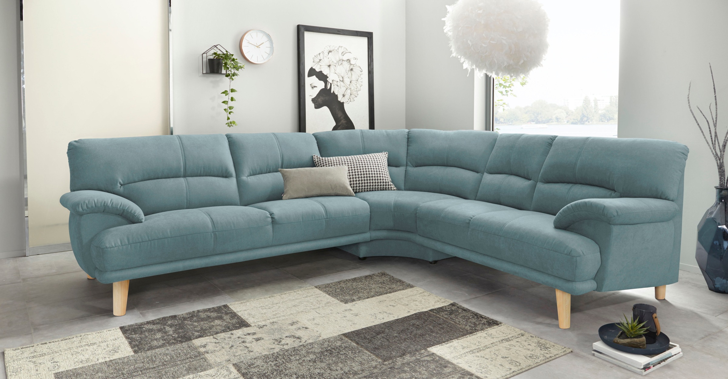 TRENDMANUFAKTUR Polsterecke »Cecilia, italienisches Designsprache, modern und komfortabel, L-Form,«, toller Sitzkomfort und bequeme Armlehnen