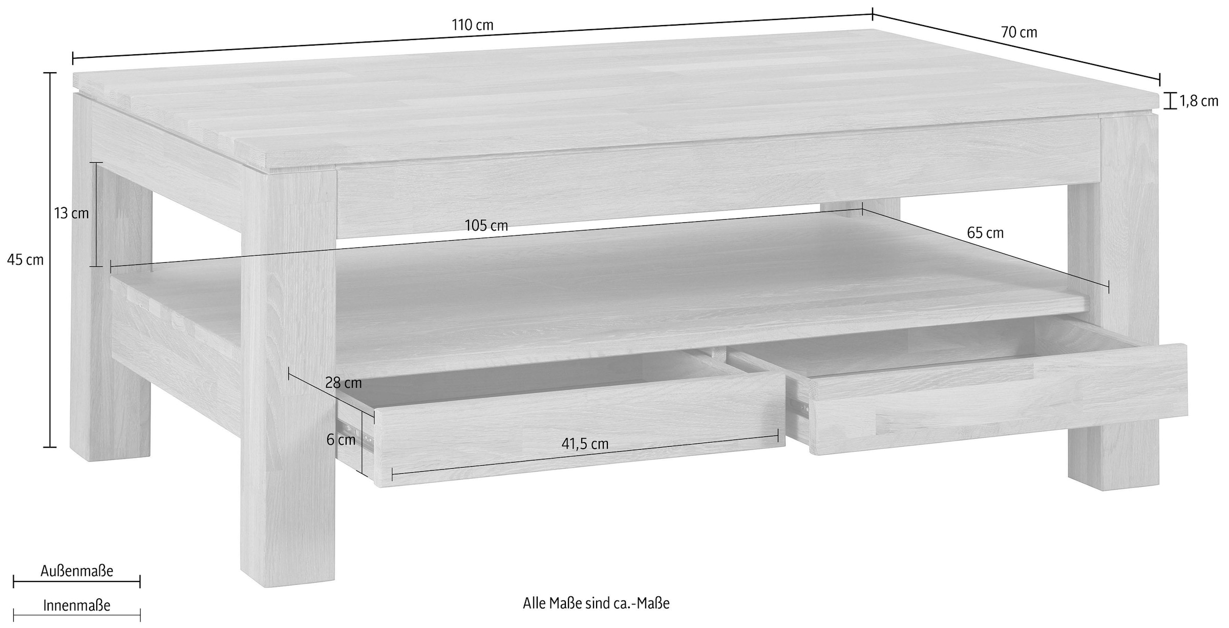 Woltra Couchtisch »Silkeborg«, Breite 110 cm