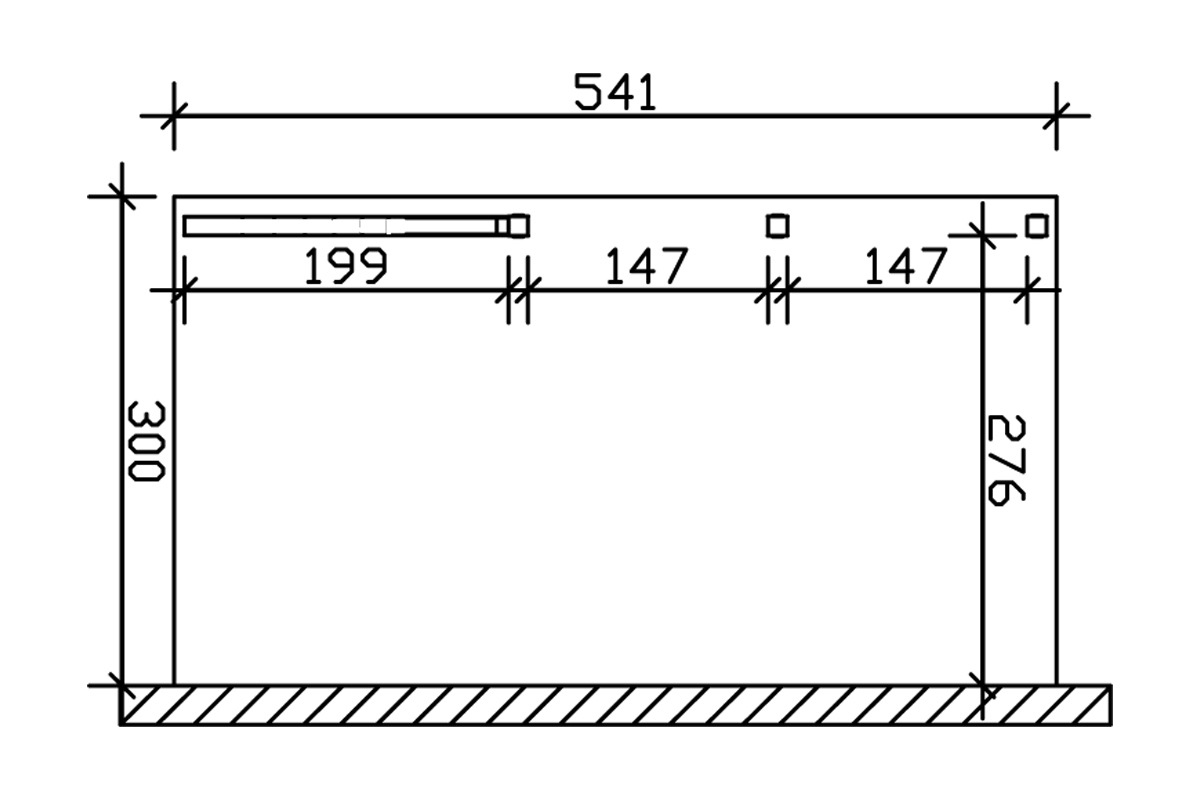 Skanholz Anlehncarport »Eifel«, Leimholz-Nordisches Fichtenholz, 276 cm, dunkelgrau