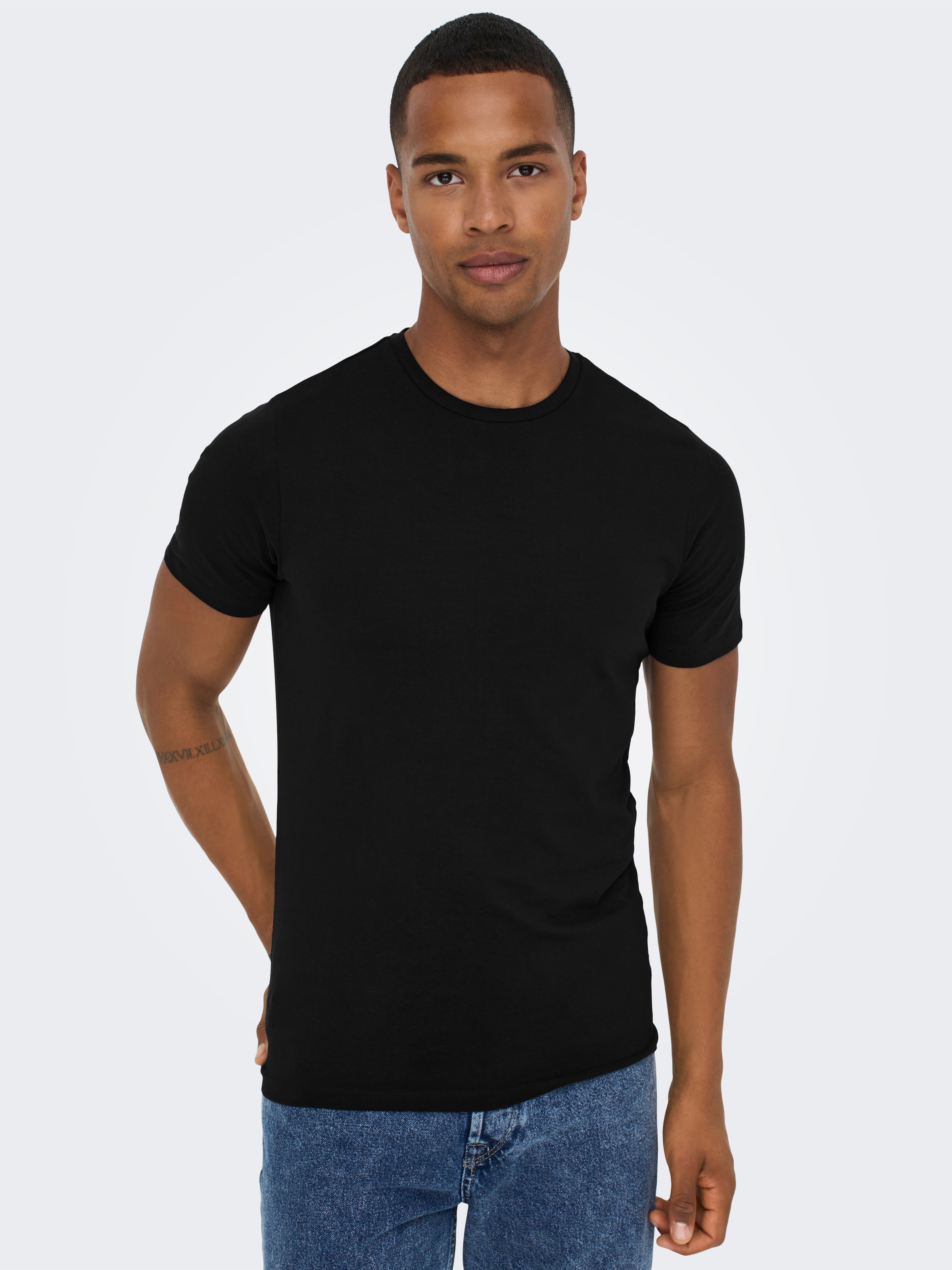 ONLY & SONS T-Shirt »ONSBASIC SLIM O-NECK 2-PACK NOOS« Packung, 2er-Pack, 2 Stk.