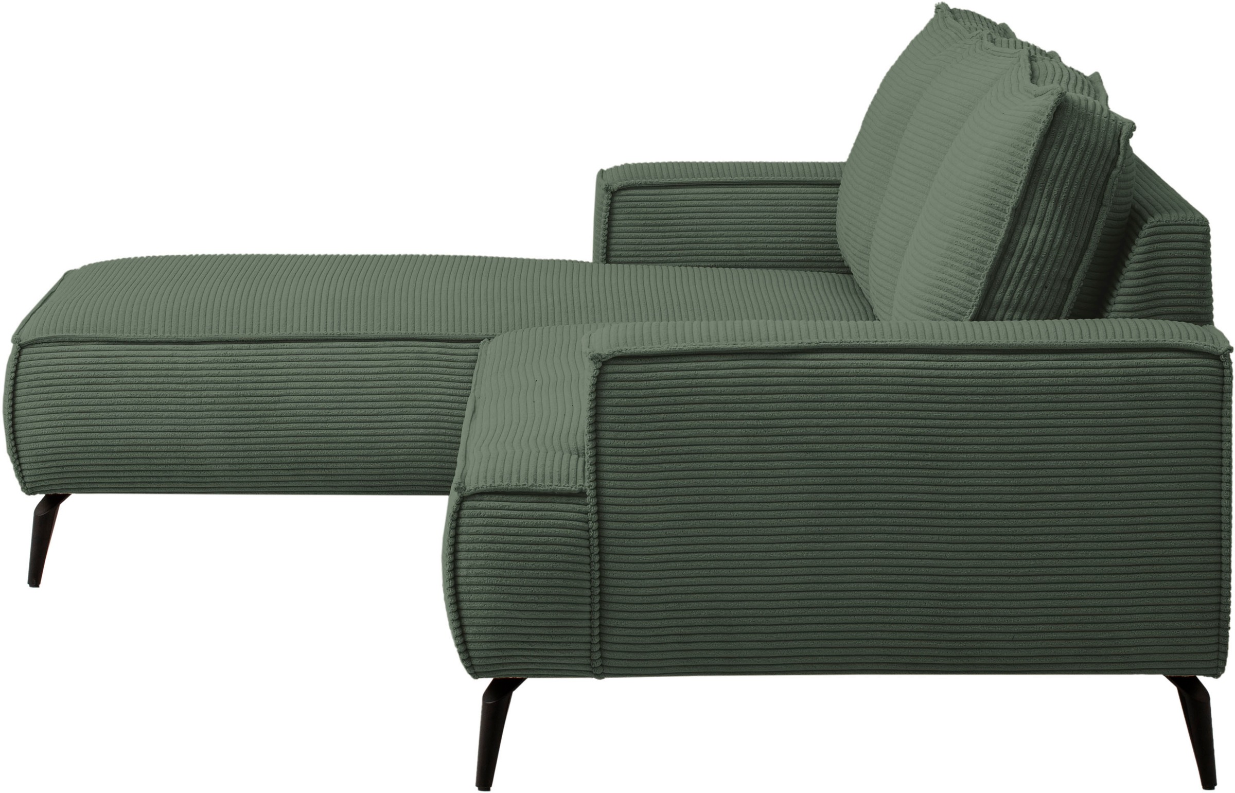 andas Ecksofa »TVINNU, L-Form in Cord, Sofa«, wahlweise Recamiere rechts/links, schwarze Füße, bequemer Sitzkomfort