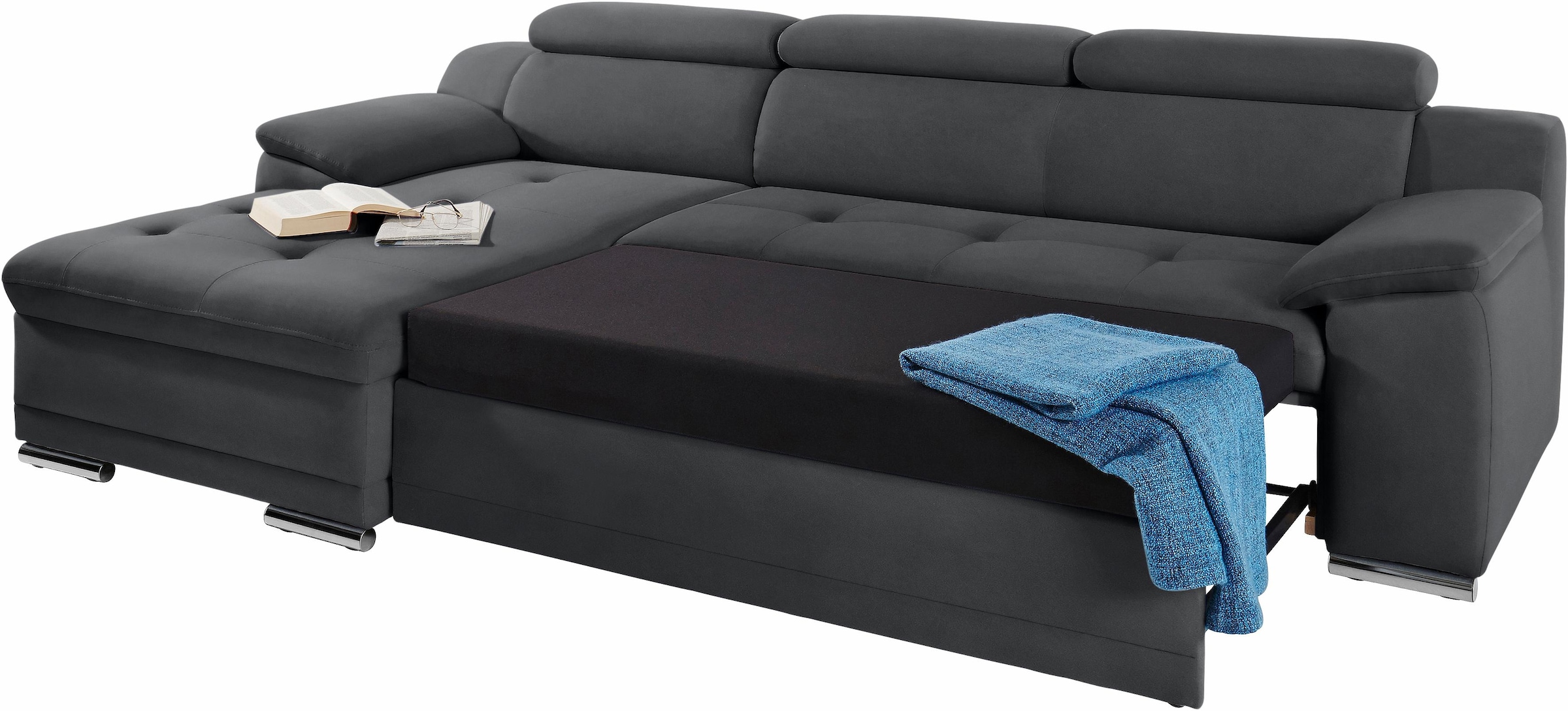 sit&more Ecksofa "Andiamo L-Form", wahlweise mit Bettfunktion, inklusive Ko günstig online kaufen