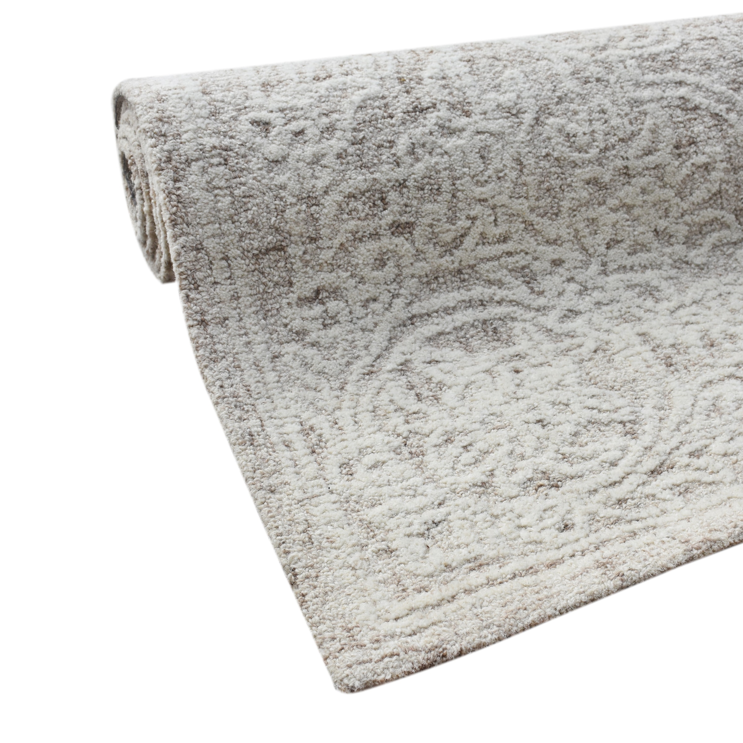 my home Wollteppich »Umea, handgefertigt, Wolle, Hoch-Tief-Struktur« rechteckig 14 mm Höhe einfarbig, Wolle, Teppich, Wohnzimmer, Schlafzimmer, Esszimmer