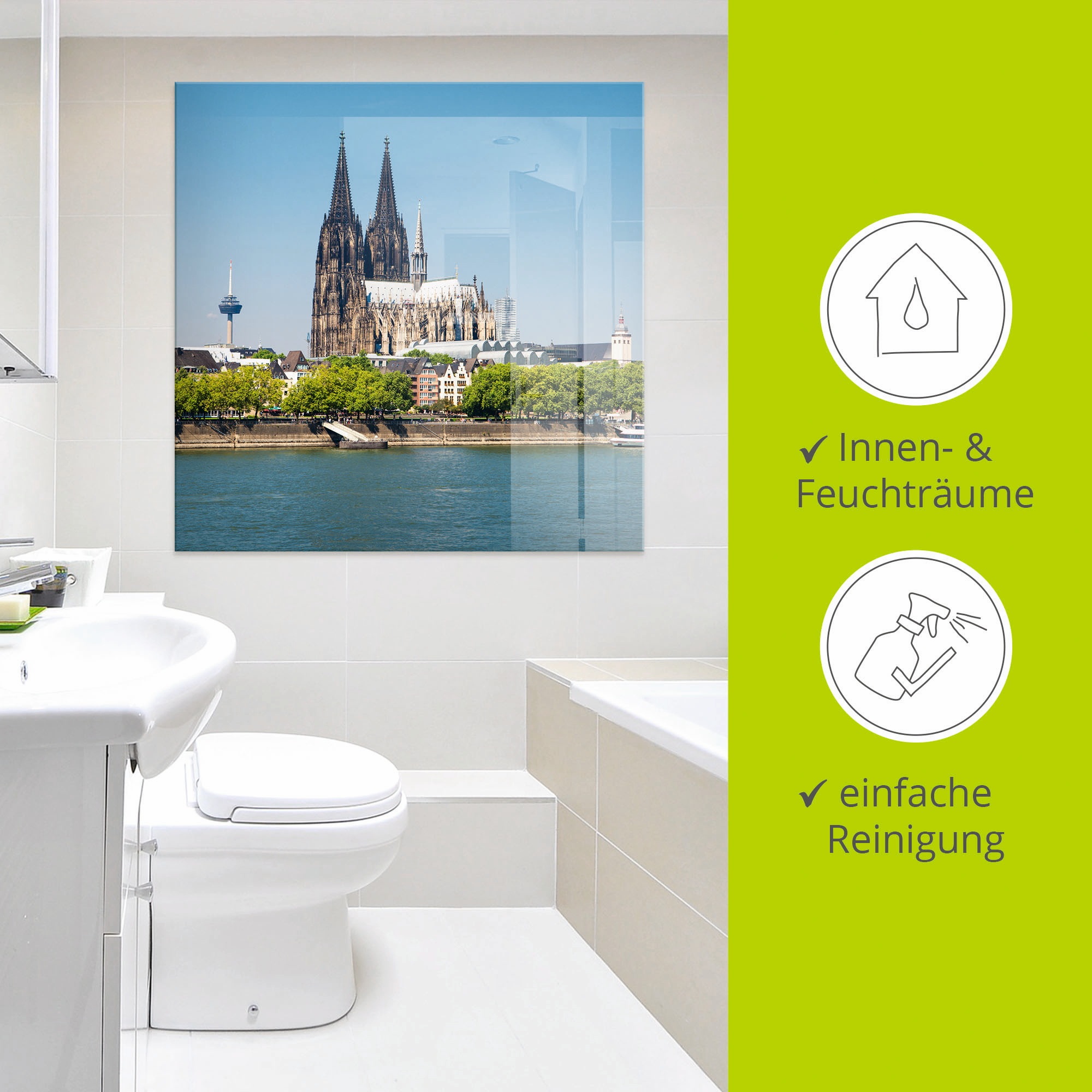 Artland Glasbild »Kölner Dom«, Gebäude, (1 St.), in verschiedenen Größen