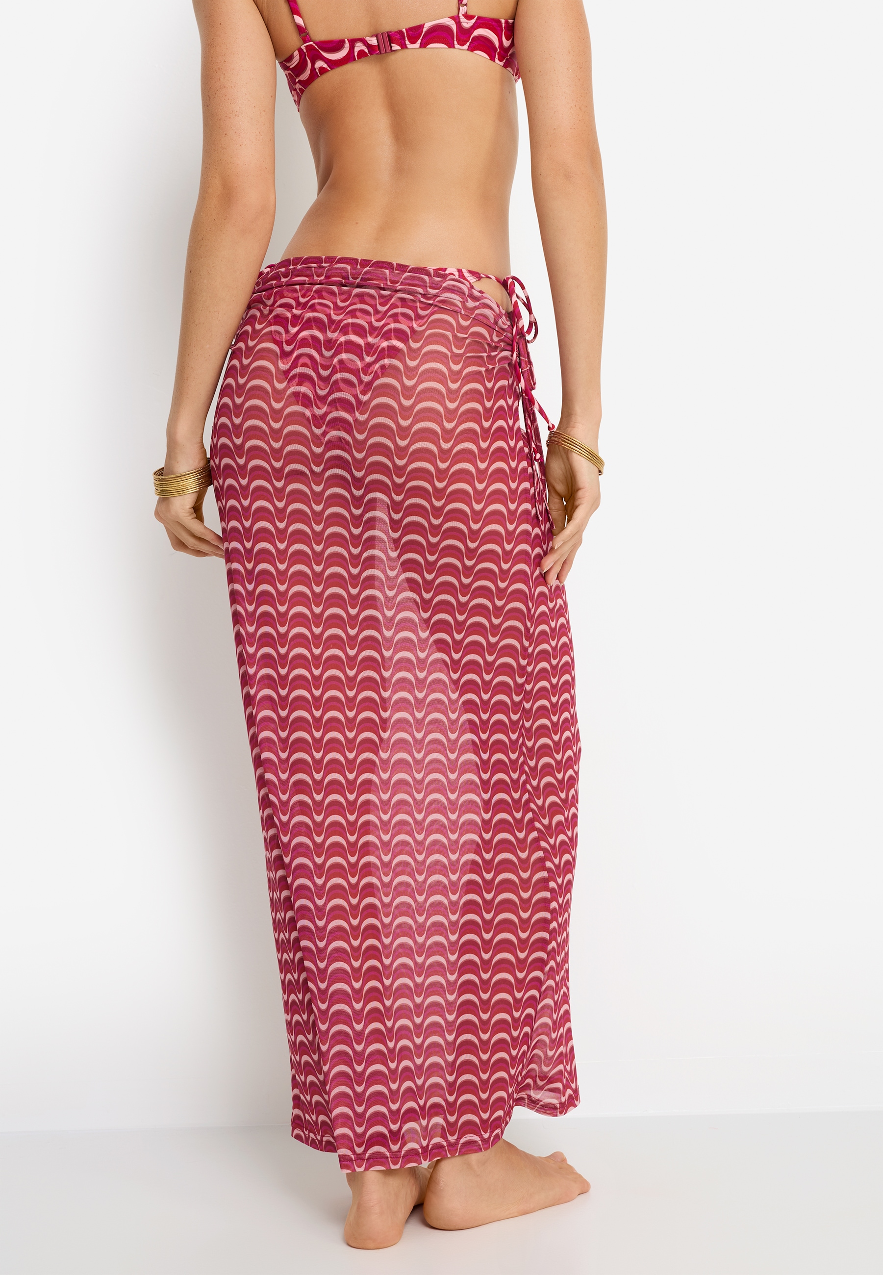 LSCN by LASCANA Meshrock mit Alloverdruck, Strandrock, Cover-up