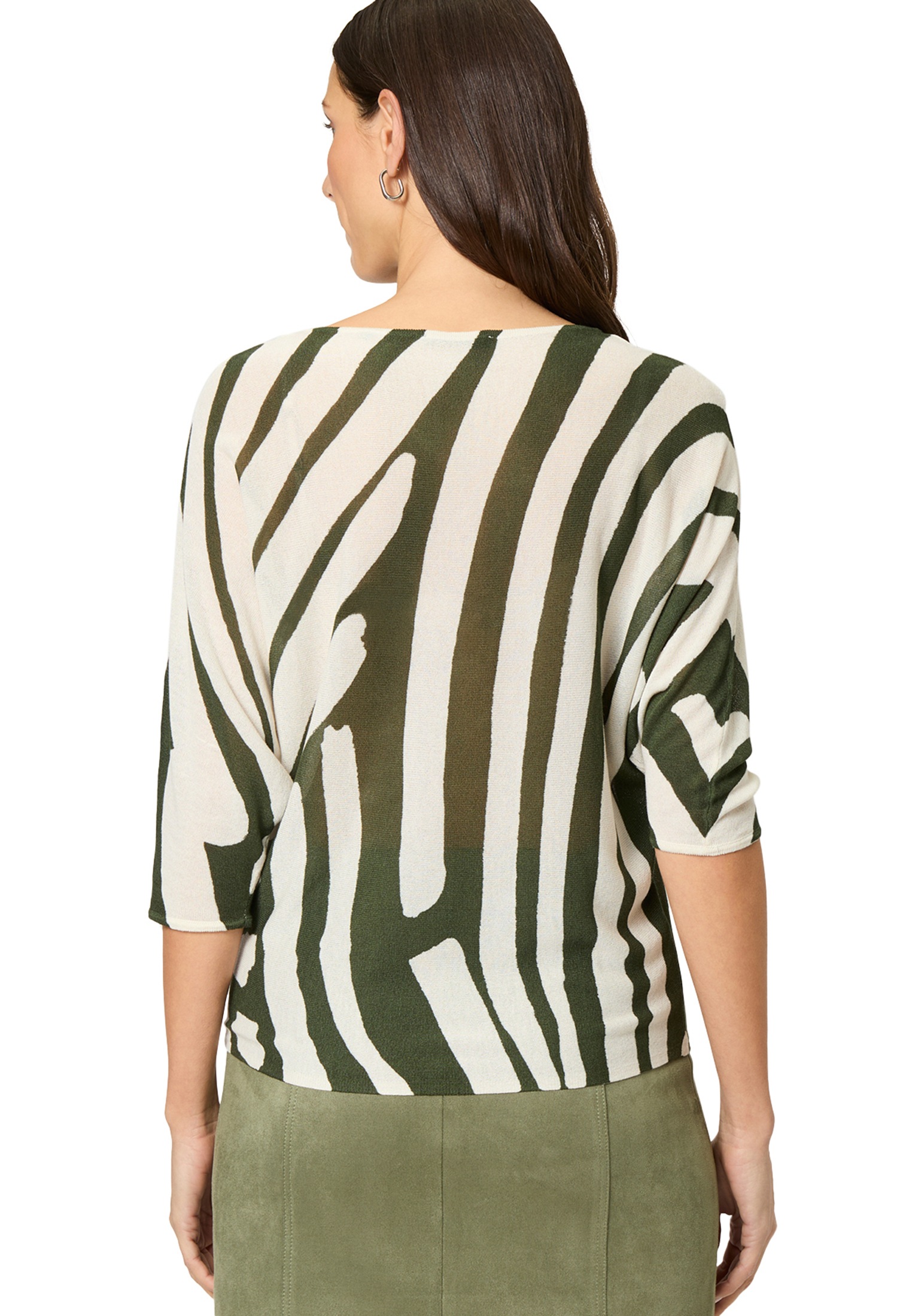 Zero Strickpullover »zero Oversized-Strickpullover mit Print«, (1 tlg.), Plain/ohne Details