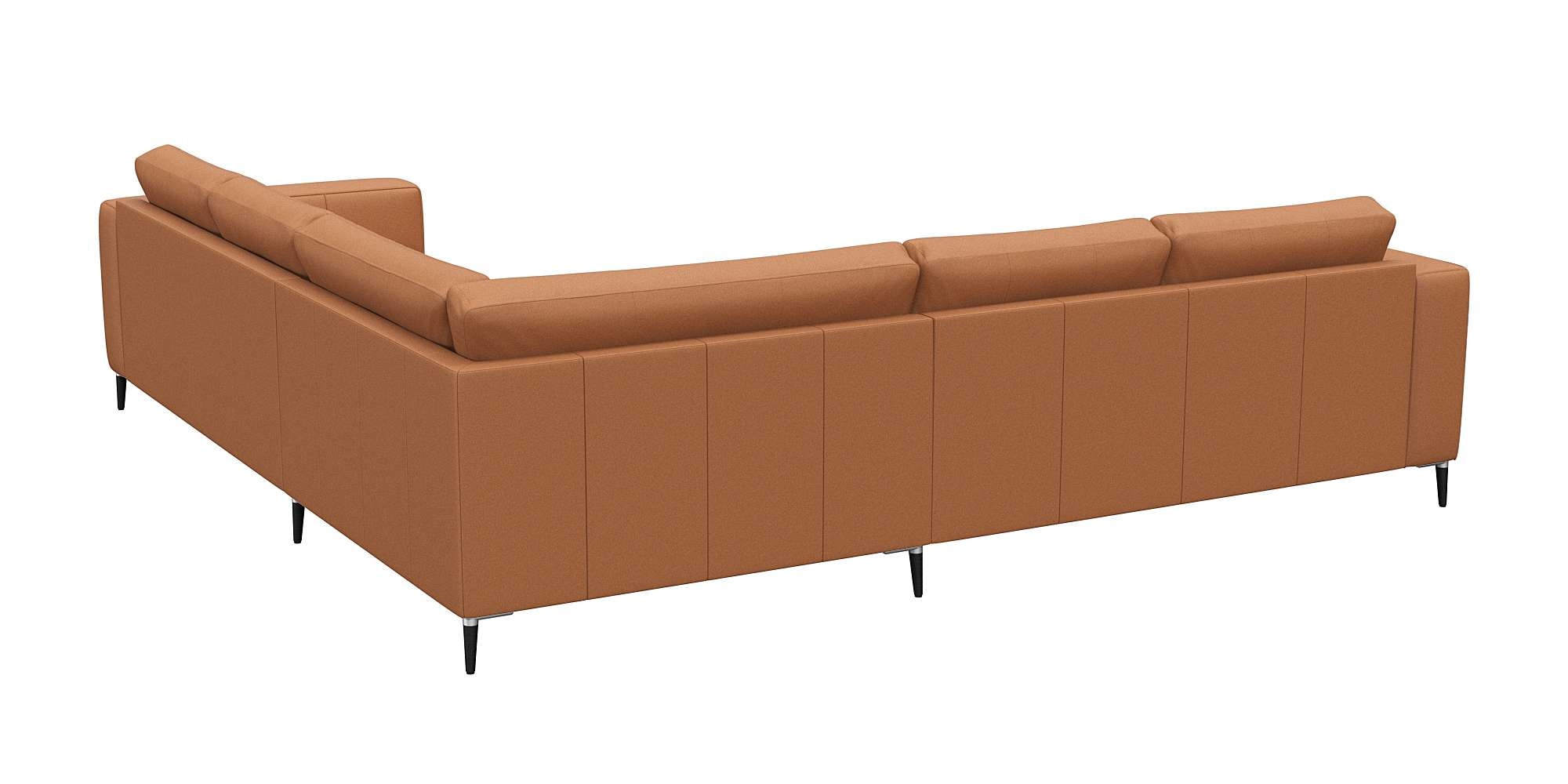 FLEXLUX Ecksofa »Fiore, gleichschenklig, super Sitzkomfort durch Kaltschaum im Sitz«, breite Armlehnen, Füße Alu+schwarz