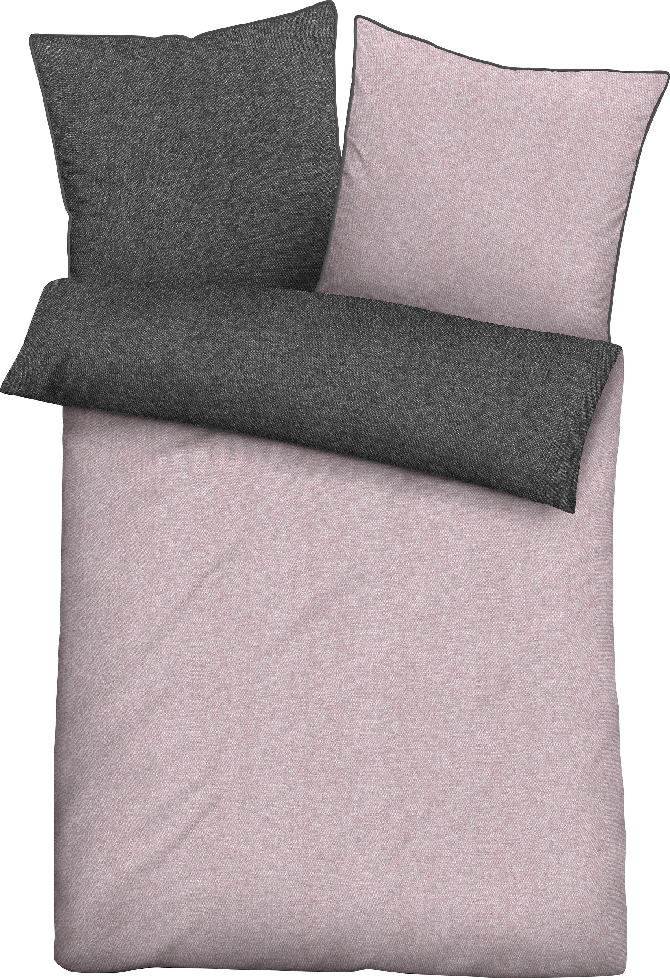 Biberna Wendebettwäsche »Hermal«, aus weicher, wohlig warmer Flanell (Biber) Qualität in Melange Optik, aus 100% Baumwolle, STANDARD 100 by OEKO-TEX® zertifiziert, Made in Germany