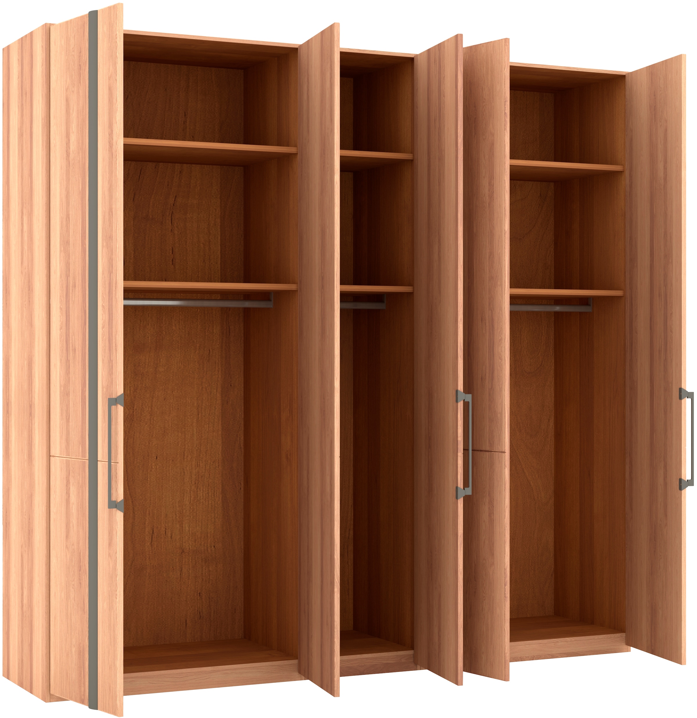 Musterring Drehtürenschrank »Sorrent, Kleiderschrank, teilmassiv Eiche«, (mit Türdämpfern, in 5 Breiten & 2 Höhen, extra Böden, MADE IN GERMANY), Türen in Eiche massiv mit Absetzung in Schiefer, verschiedene Maße