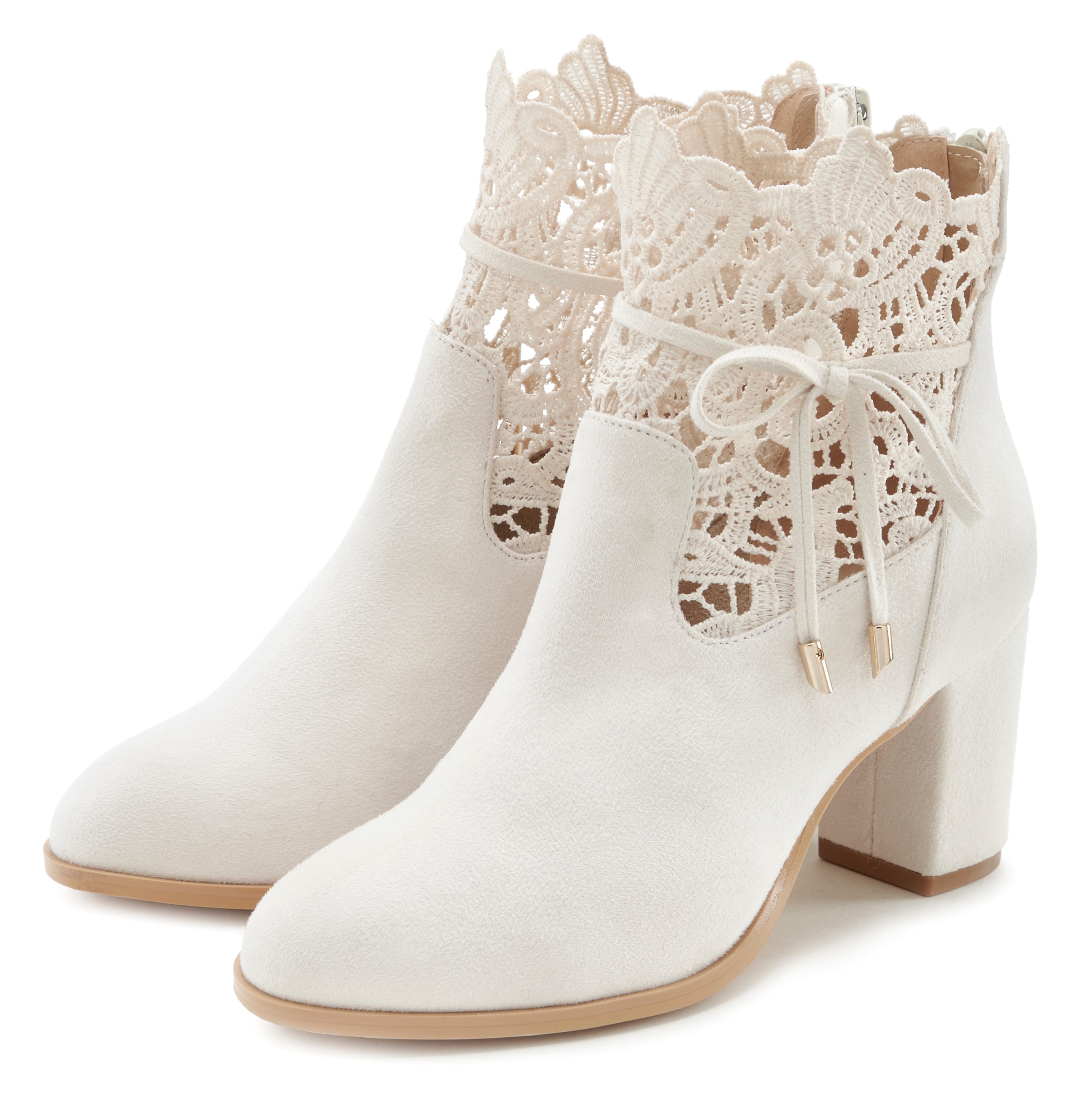 LASCANA High-Heel-Stiefelette "Herbststiefelette, Ankle Boot, Stiefel," mit modischer Spitze und bequemen Blockabsatz