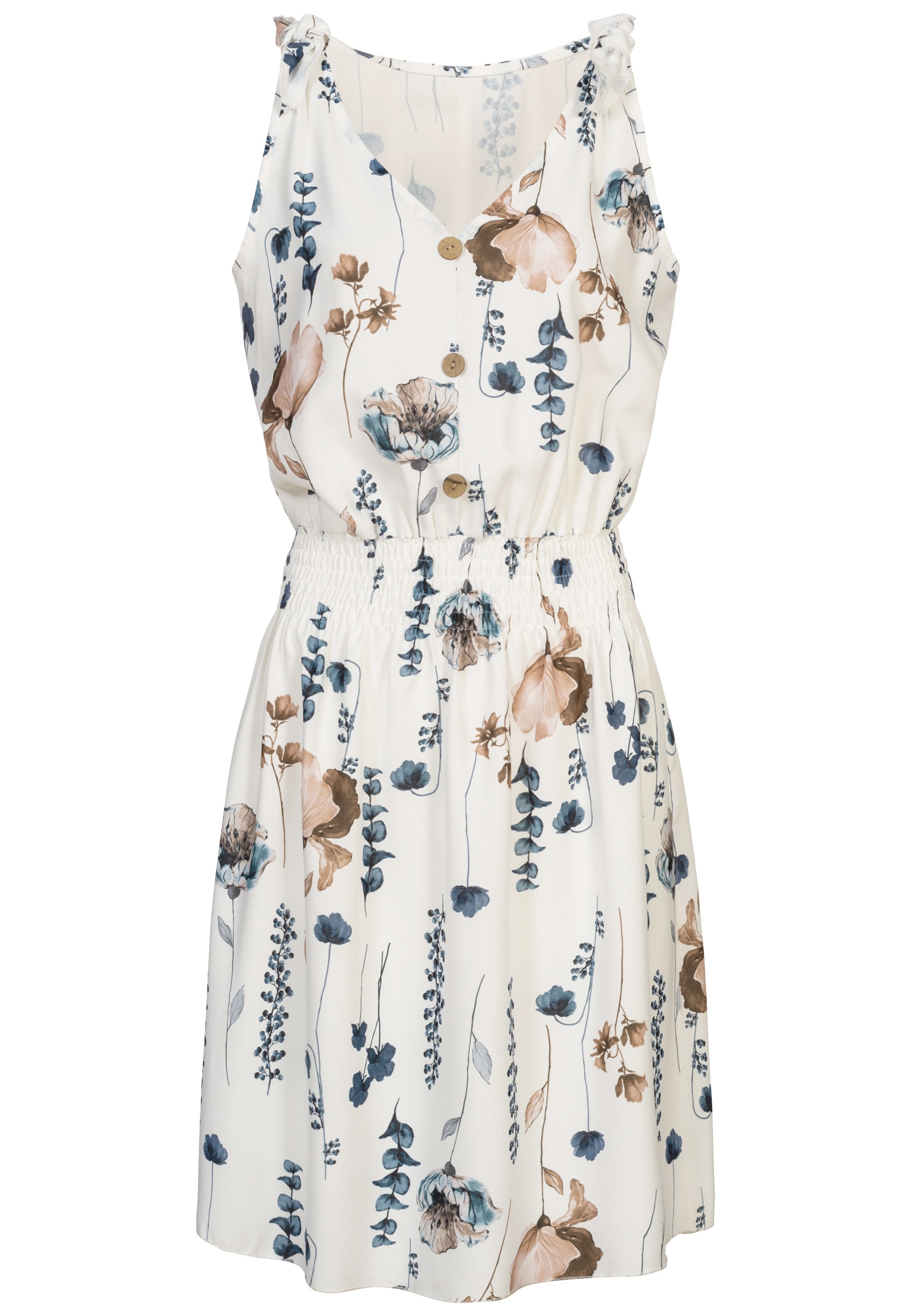 CLOUD 5IVE Shirtkleid "CLOUD 5IVE Dress with buttons and knot details floral print" 1 Stk. tlg.