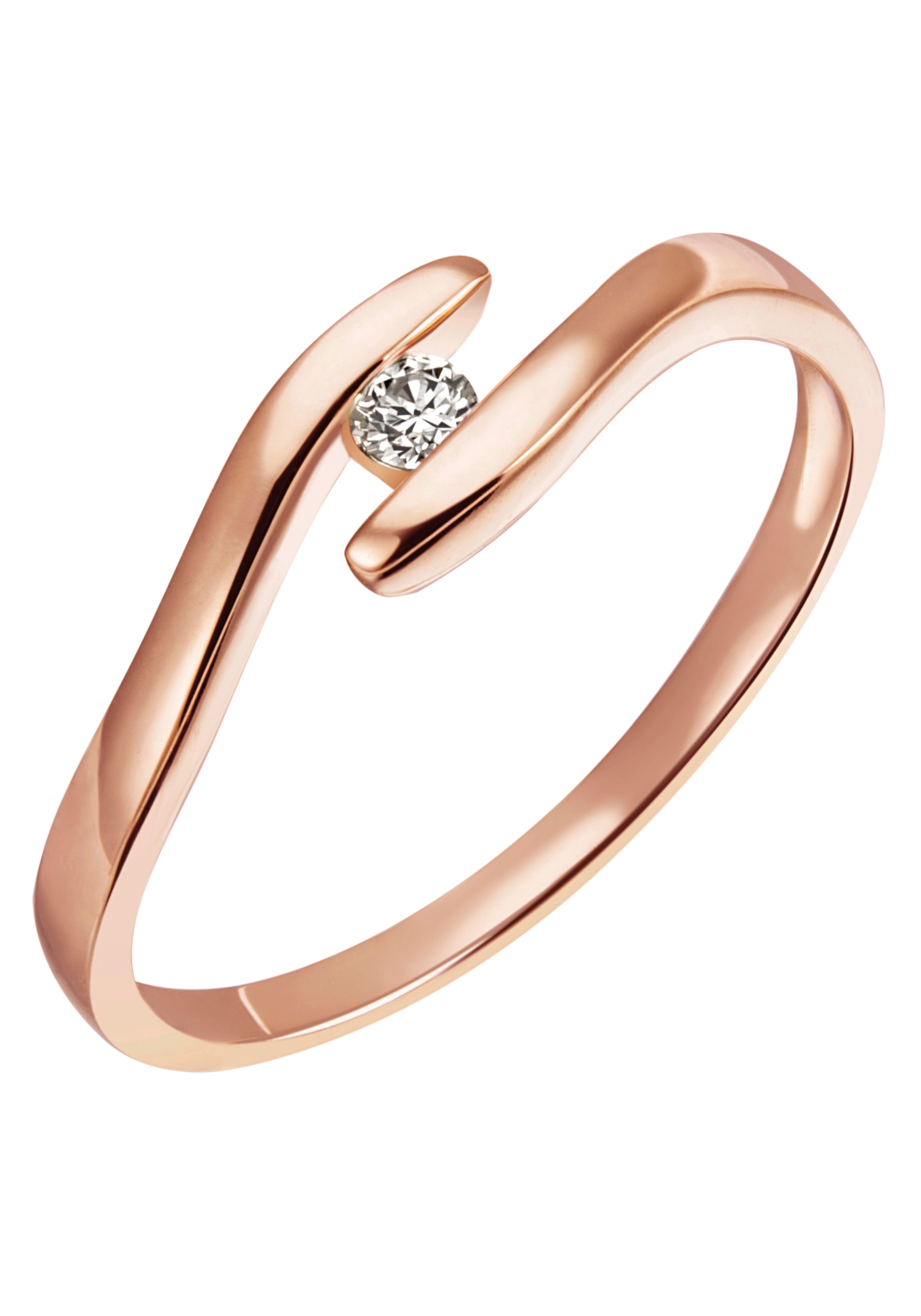 Diamantring »Schmuck Geschenk Gold 375 Damenring Verlobungsring Goldring Solitär«,...