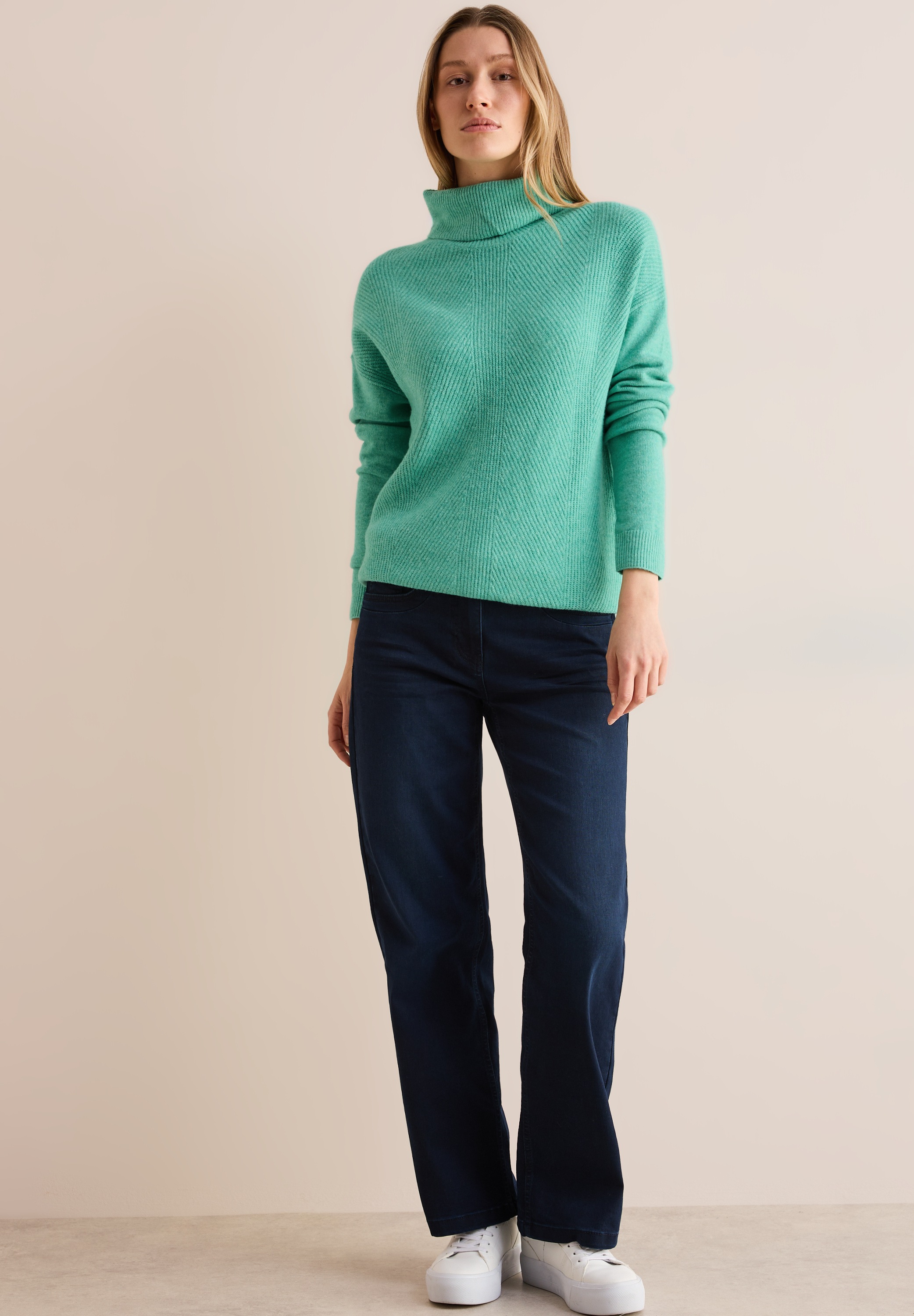 Cecil Rollkragenpullover, aus softem Materialmix
