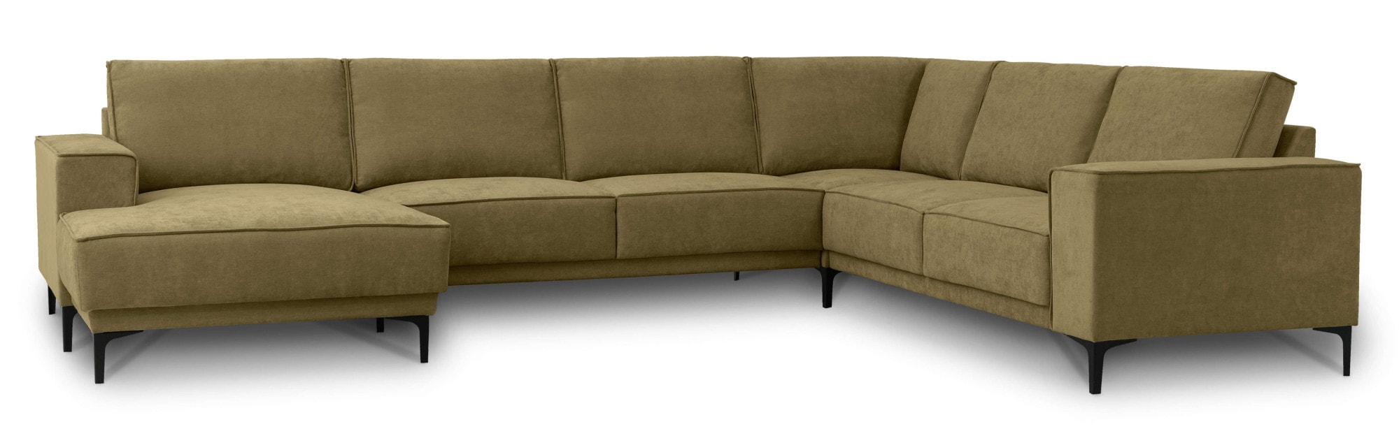 OTTO home Wohnlandschaft »OLAND U-Form, XXL, B: 342 cm, Skandi-Design« Skandi-Design in Struktur, Flachgewebe, Luxus-Microfaser, Boucle