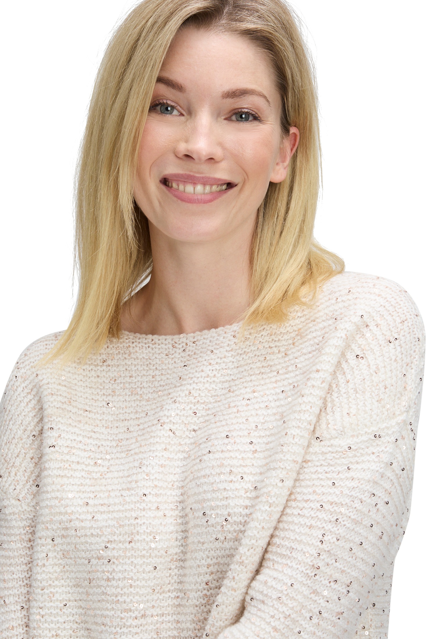 Betty&Co Strickpullover »Damen Strickpullover mit Pailletten« 1 Stk. tlg. Pailletten