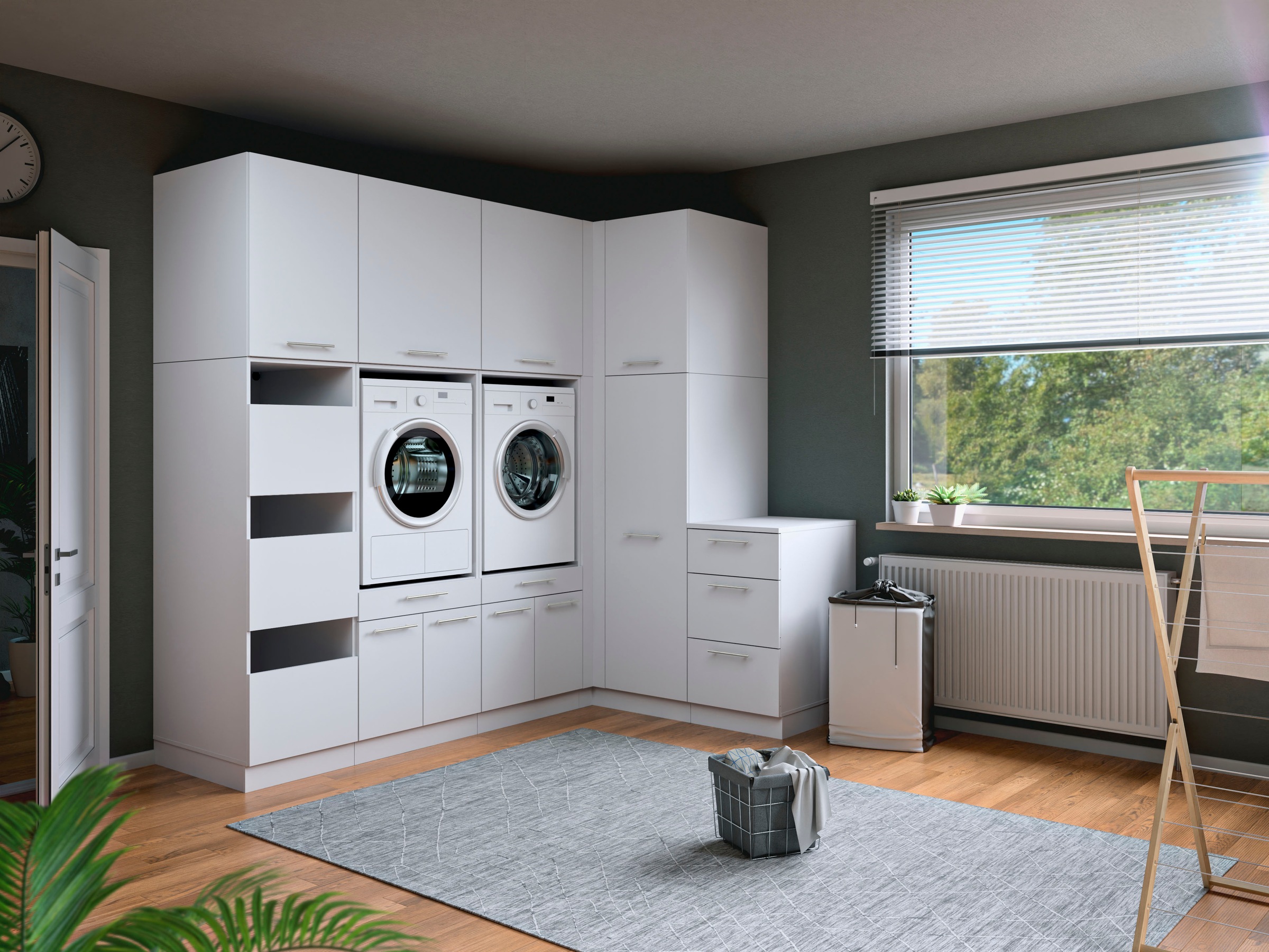 Laundreezy Mehrzweckschrank-Set »Laundreezy, 9-tlg. Mehrzweckschrank-Set B/H/T 253/238/68 cm« 9 Stk. tlg.