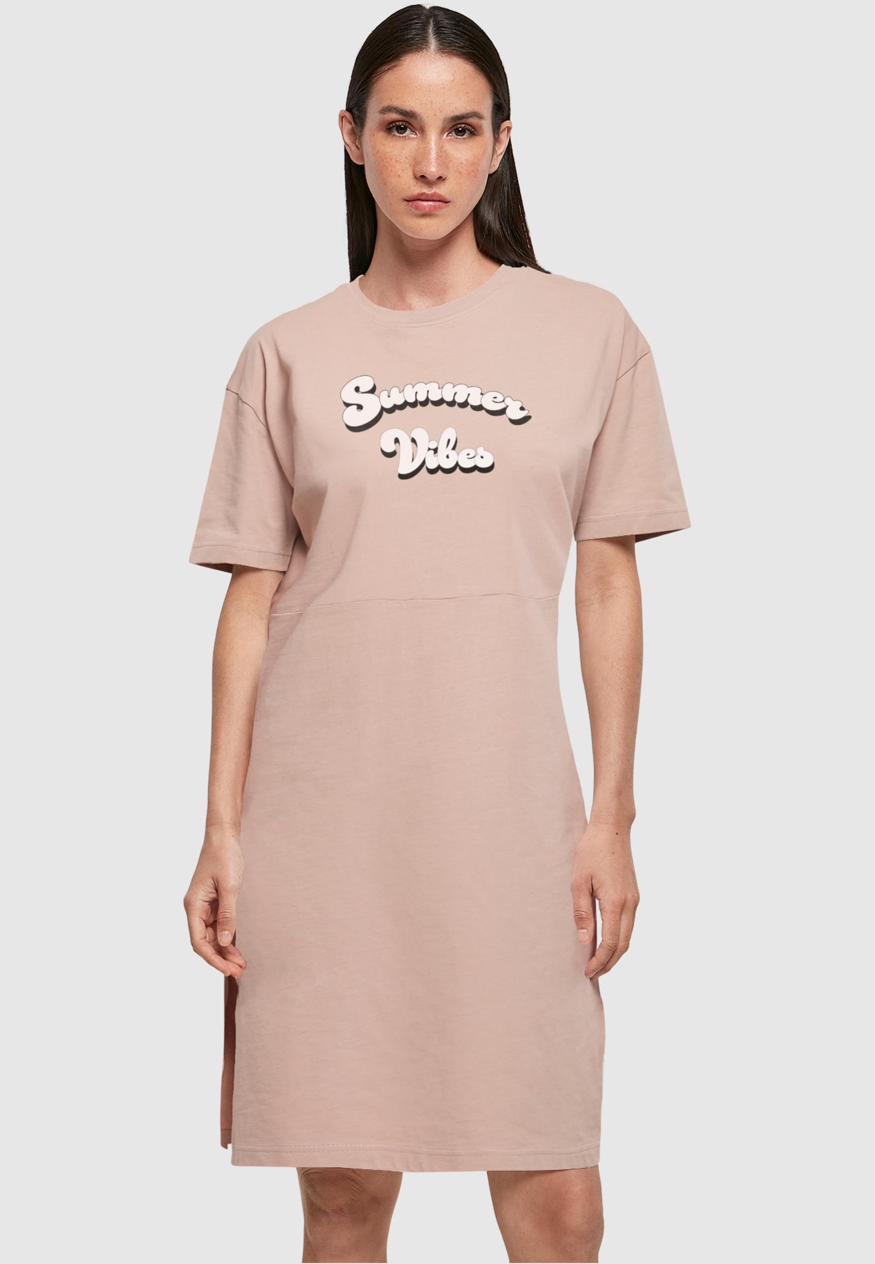 Merchcode Shirtkleid »Merchcode Damen Ladies Summer Vibes Oversized Slit Tee Dress«, (1 tlg.)