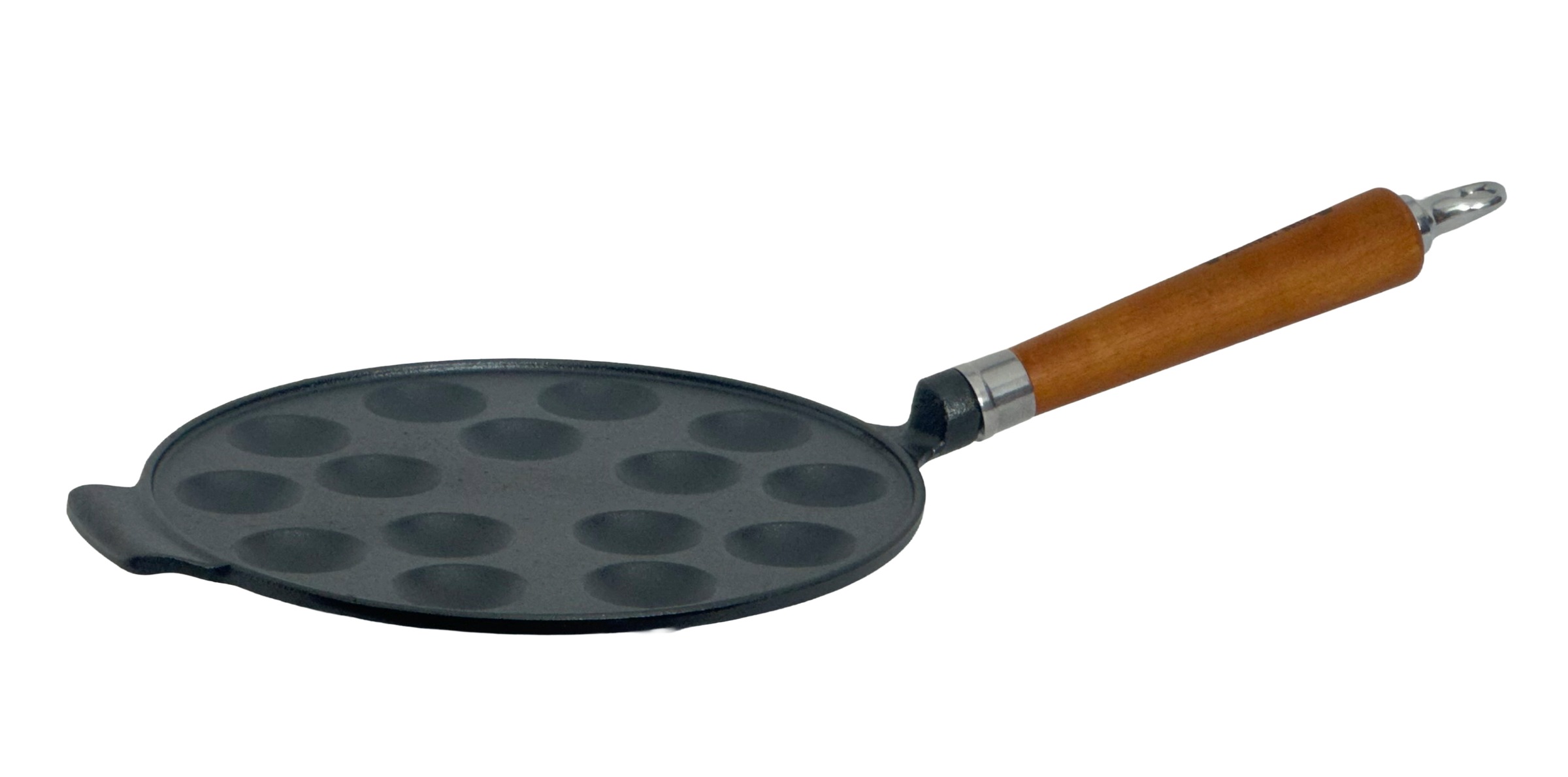Ronneby Bruk Poffertjespfanne "Maestro Poffertjes-Pfanne, Ø 24 cm, mit Holzgriff" Gusseisen 1 tlg.
