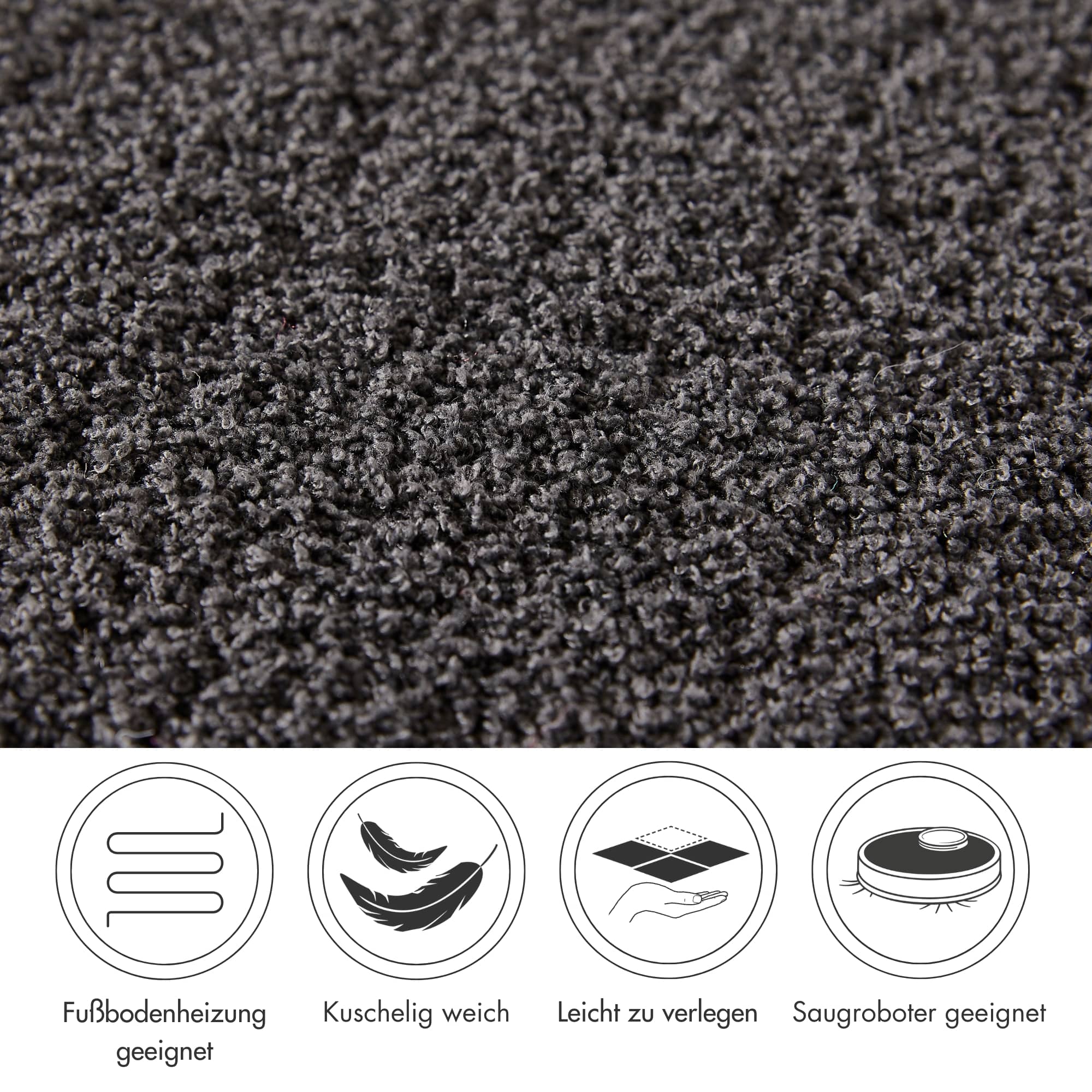 Thumbnail - Andiamo Teppichboden "Softness, Velours, Made in Belgium", rechteckig, 17 mm Höhe, Uni Farben, Breite 400 cm, besonders ...
