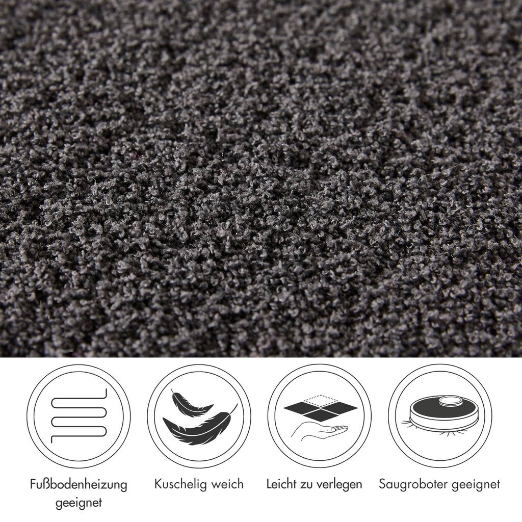 Andiamo Teppichboden »Softness«, rechteckig, Uni Farben, Breite 400 cm, besonders weich, Wohnzimmer, Schlafzimmer