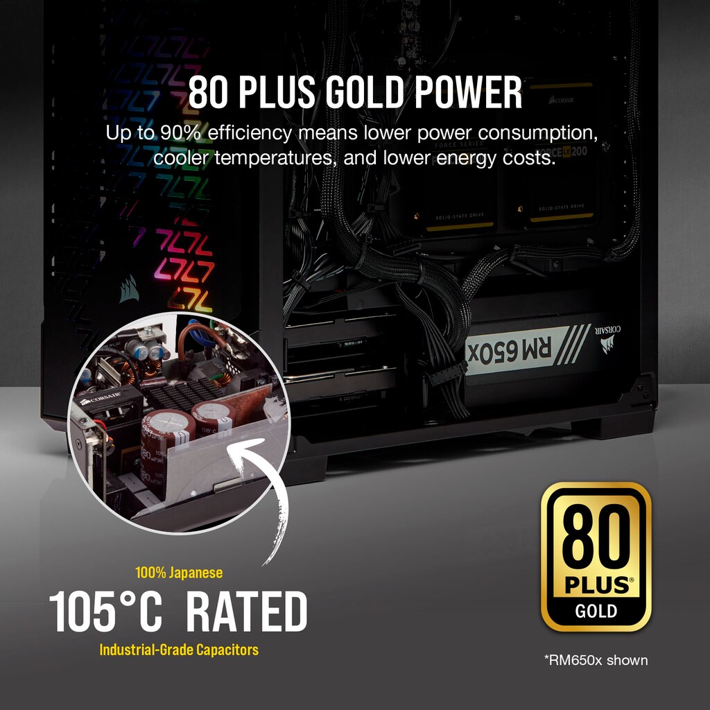 Corsair PC-Netzteil »RMx Series RM1000x – 80 PLUS«, (1 St.)