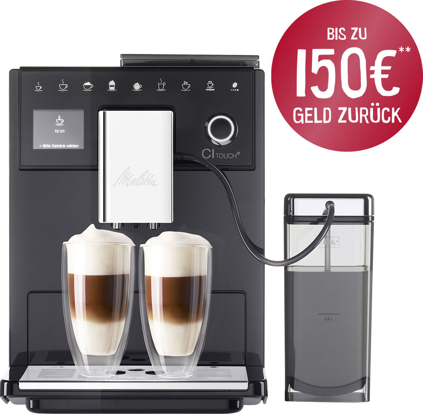 Kaffeevollautomat »CI Touch® F630-102, schwarz«, Bedienoberfläche mit Touch & Slide...