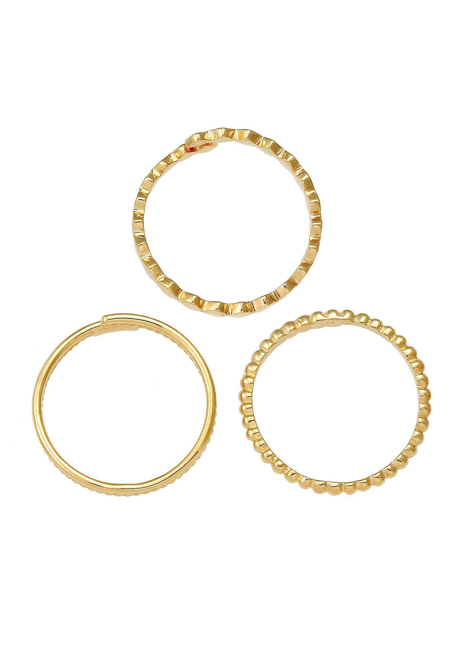 Elli Ring-Set »Kugel Twist Geo Offen Set (3 tlg) 925 Silber«