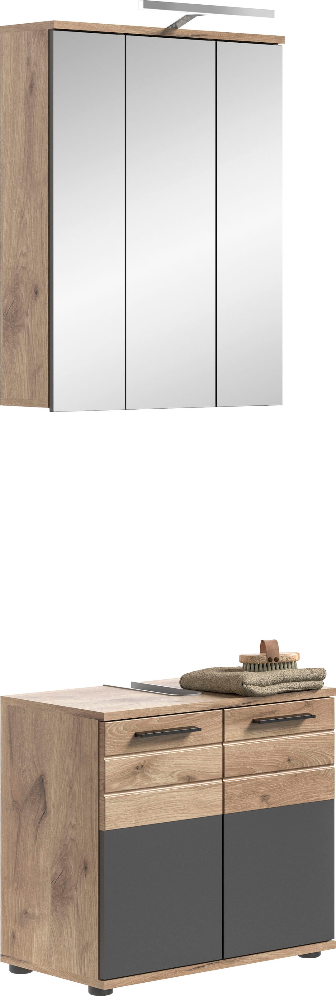 welltime Badmöbel-Set "Riga, 2 teilig, inklusive LED Beleuchtung, bestehend günstig online kaufen