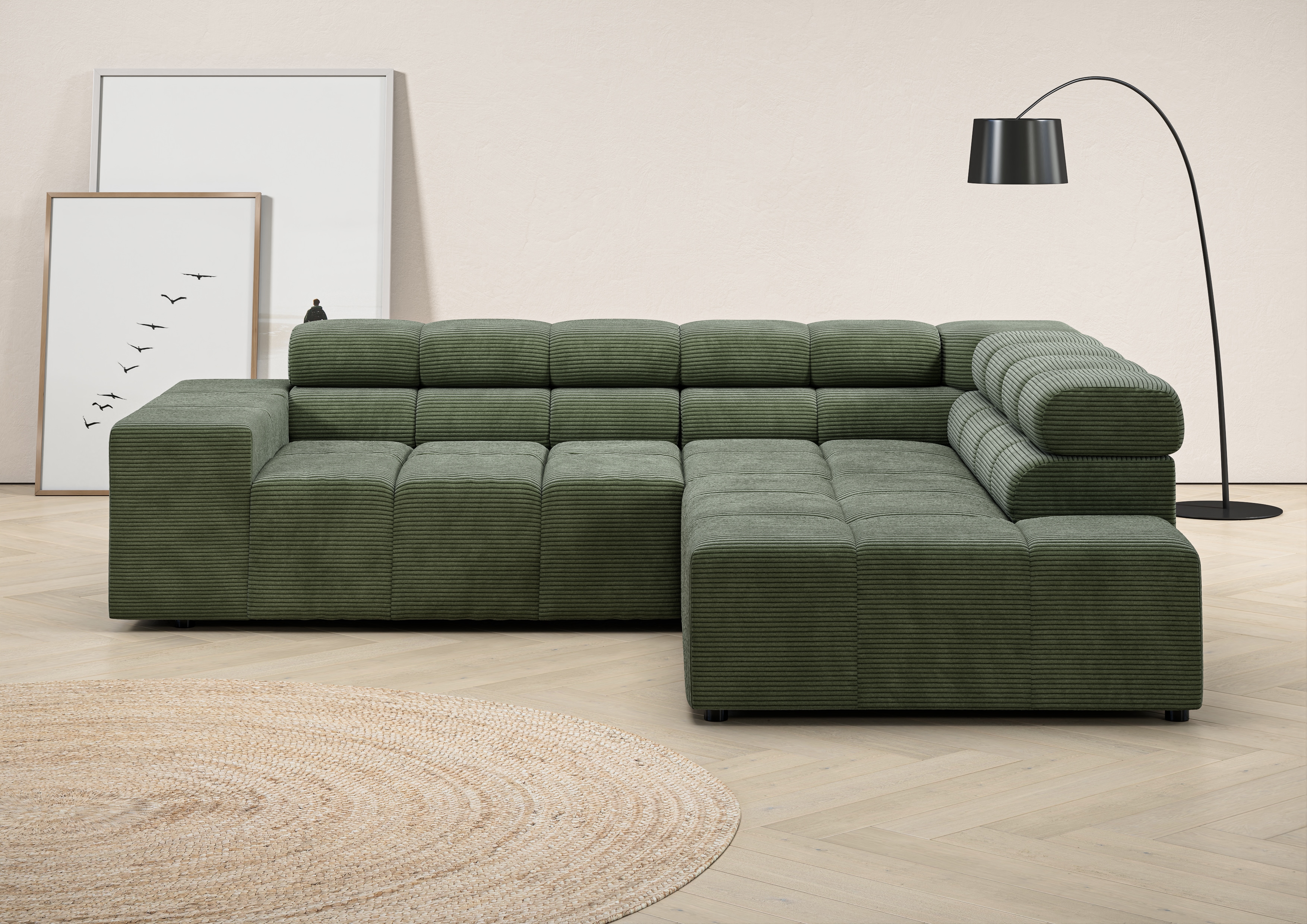 Home affaire Ecksofa "Ancona, Ecksofa, incl. Kopfteilverstellung, Breite 249 cm, L-Form" wahlweise motorische Sitztiefenverstellung, B/T(H: 249/215/70 cm