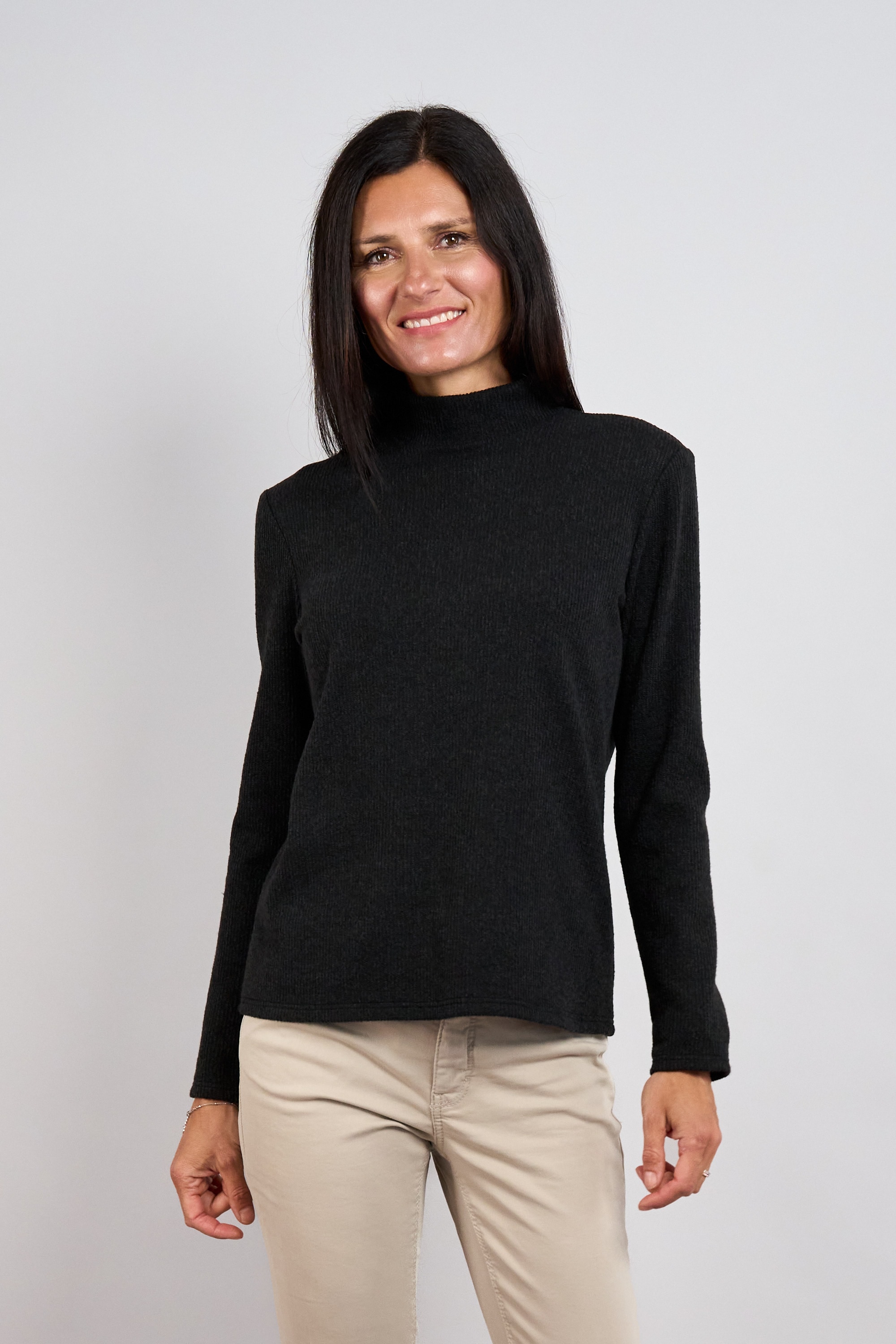 Seidel Moden Rollkragenpullover mit feinem Strickmuster / mit Viskose und Stretch / MADE IN GERMANY