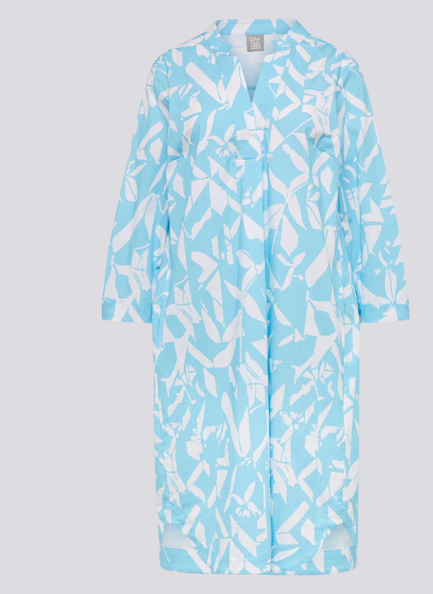 Rabe Midikleid »Rabe Blusenkleid mit modernem Allover-Print und V-Ausschnitt«