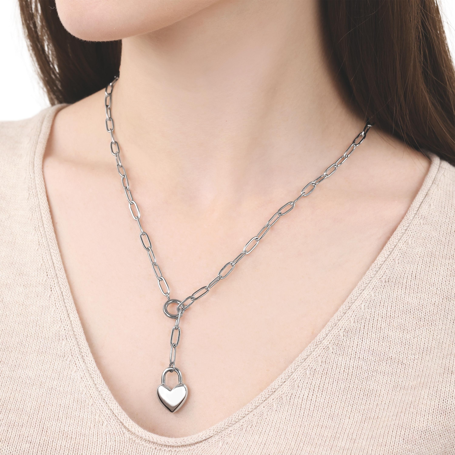 TOM TAILOR Kette mit Anhänger »Schmuck Geschenk Edelstahl Y-Kette Herz«