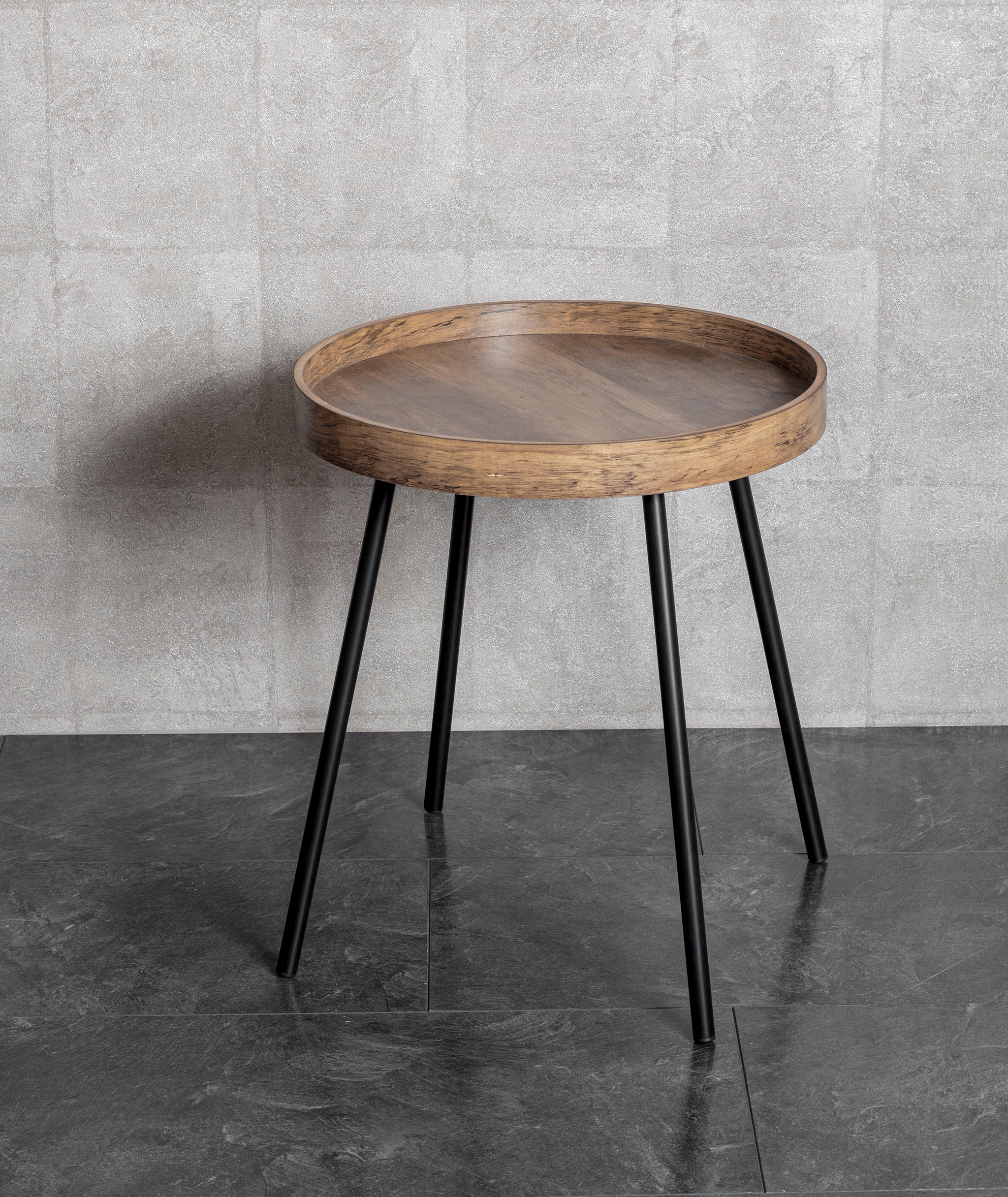 HAKU Beistelltisch "Sofatisch, Wohnzimmertisch" 1 Stk. tlg. rund - aus MDF Braun - Ø/H 40/45 cm
