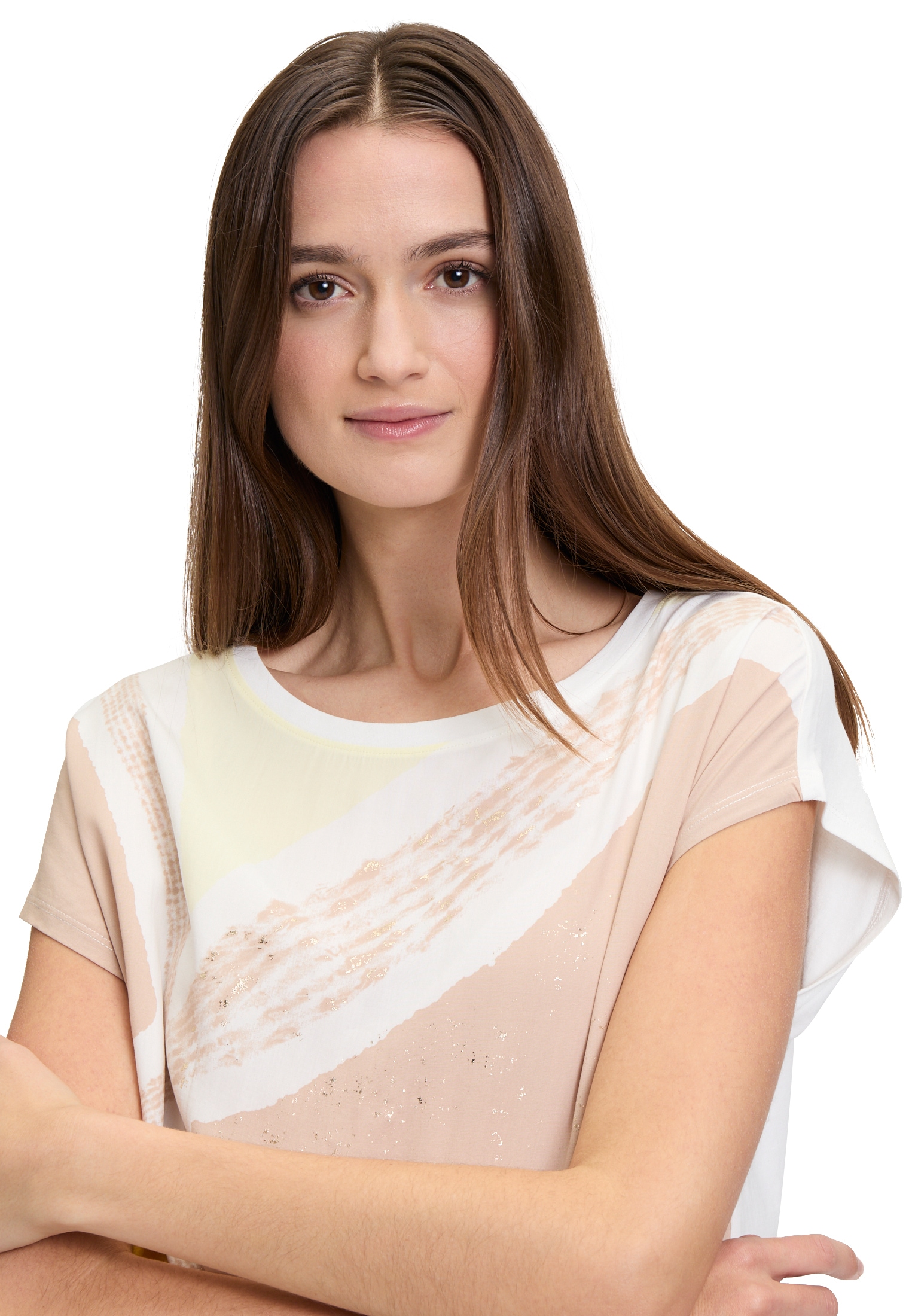 Betty&Co Kurzarmshirt »Betty & Co Damen Casual-Shirt mit Print«, (1 tlg.), Druck